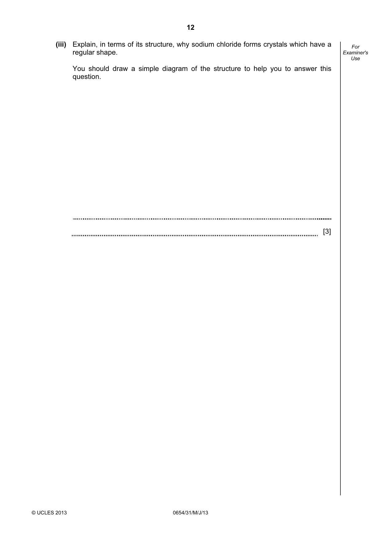 Cambridge IGCSE Sciences - Co-ordinated (Double) 0654 2013 May/June Paper 3 · Variant 1 question paper, page 12 of 36