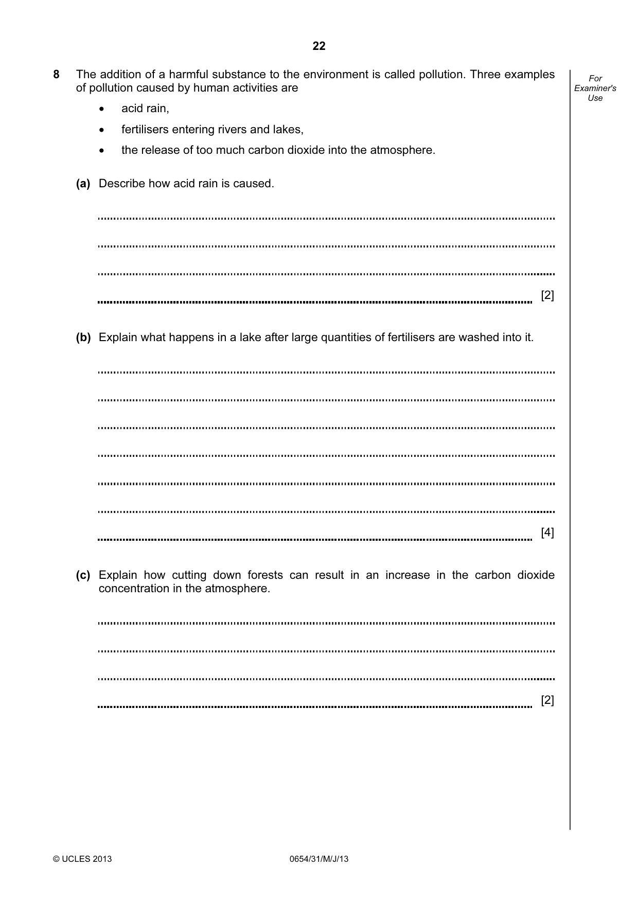 Cambridge IGCSE Sciences - Co-ordinated (Double) 0654 2013 May/June Paper 3 · Variant 1 question paper, page 22 of 36