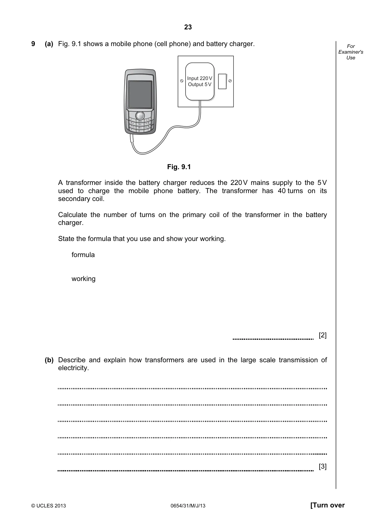 Cambridge IGCSE Sciences - Co-ordinated (Double) 0654 2013 May/June Paper 3 · Variant 1 question paper, page 23 of 36