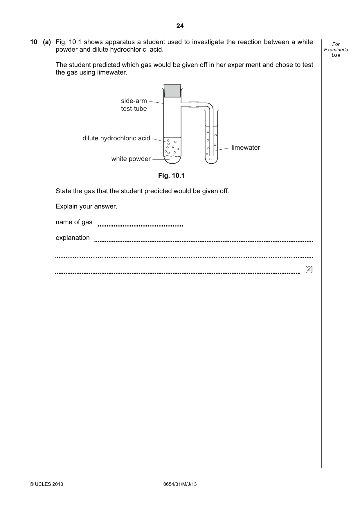 Cambridge IGCSE Sciences - Co-ordinated (Double) 0654 2013 May/June Paper 3 · Variant 1 question paper, page 24 of 36