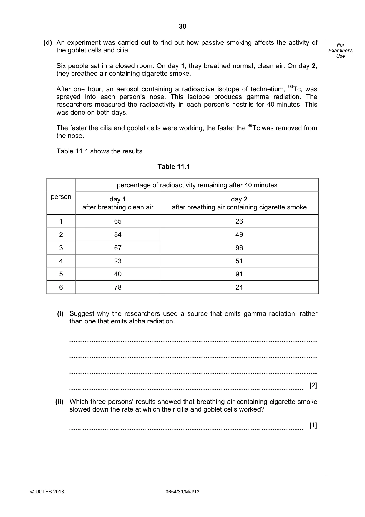 Cambridge IGCSE Sciences - Co-ordinated (Double) 0654 2013 May/June Paper 3 · Variant 1 question paper, page 30 of 36