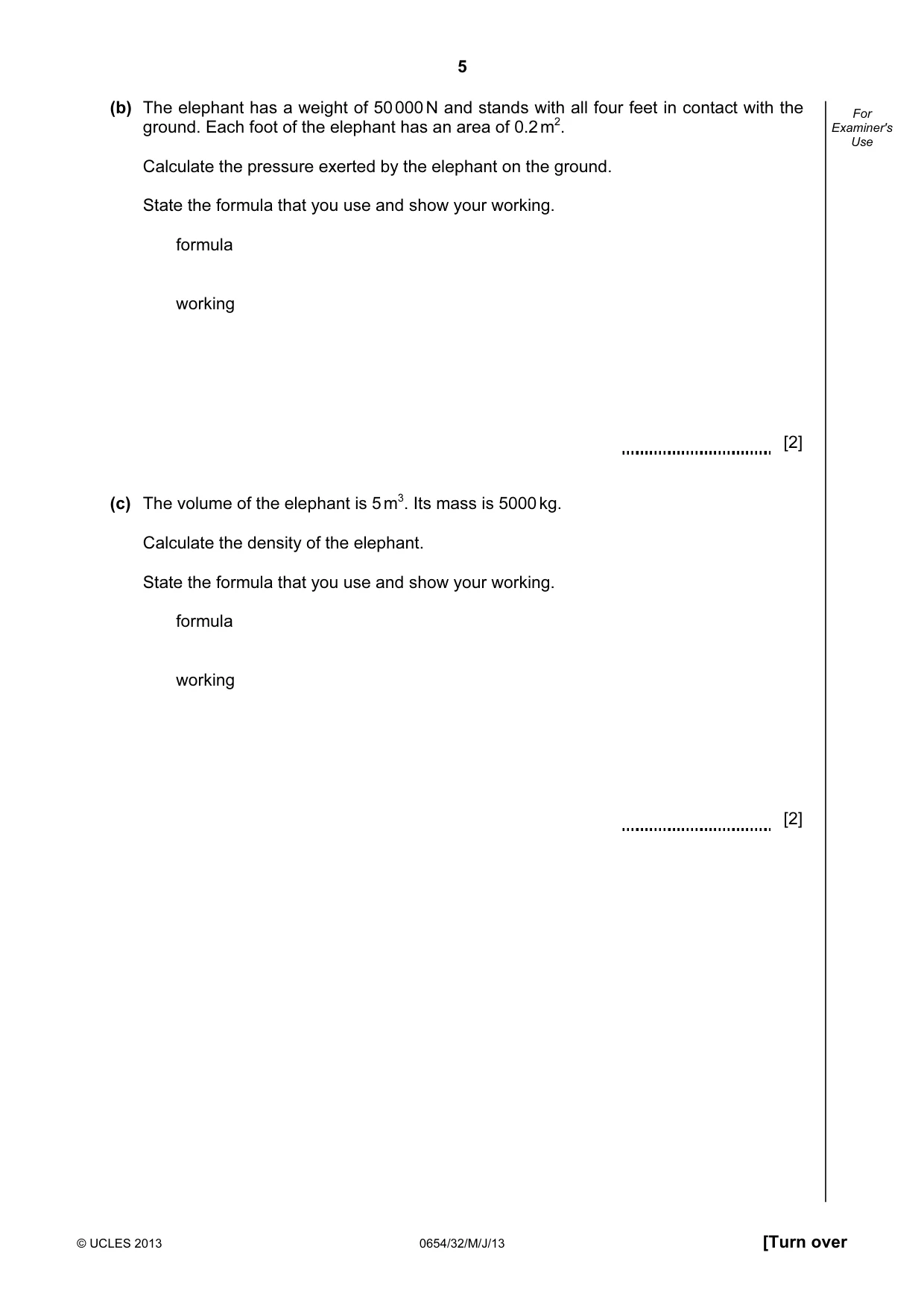 Cambridge IGCSE Sciences - Co-ordinated (Double) 0654 2013 May/June Paper 3 · Variant 2 question paper, page 5 of 32