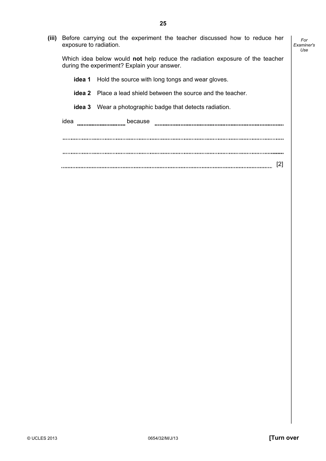 Cambridge IGCSE Sciences - Co-ordinated (Double) 0654 2013 May/June Paper 3 · Variant 2 question paper, page 25 of 32
