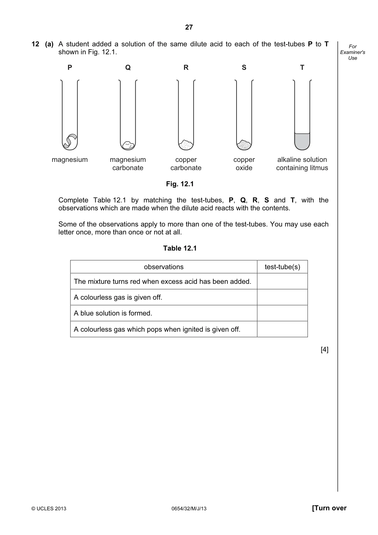 Cambridge IGCSE Sciences - Co-ordinated (Double) 0654 2013 May/June Paper 3 · Variant 2 question paper, page 27 of 32