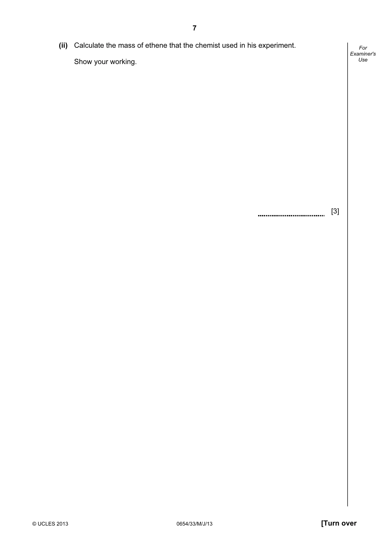 Cambridge IGCSE Sciences - Co-ordinated (Double) 0654 2013 May/June Paper 3 · Variant 3 question paper, page 7 of 32