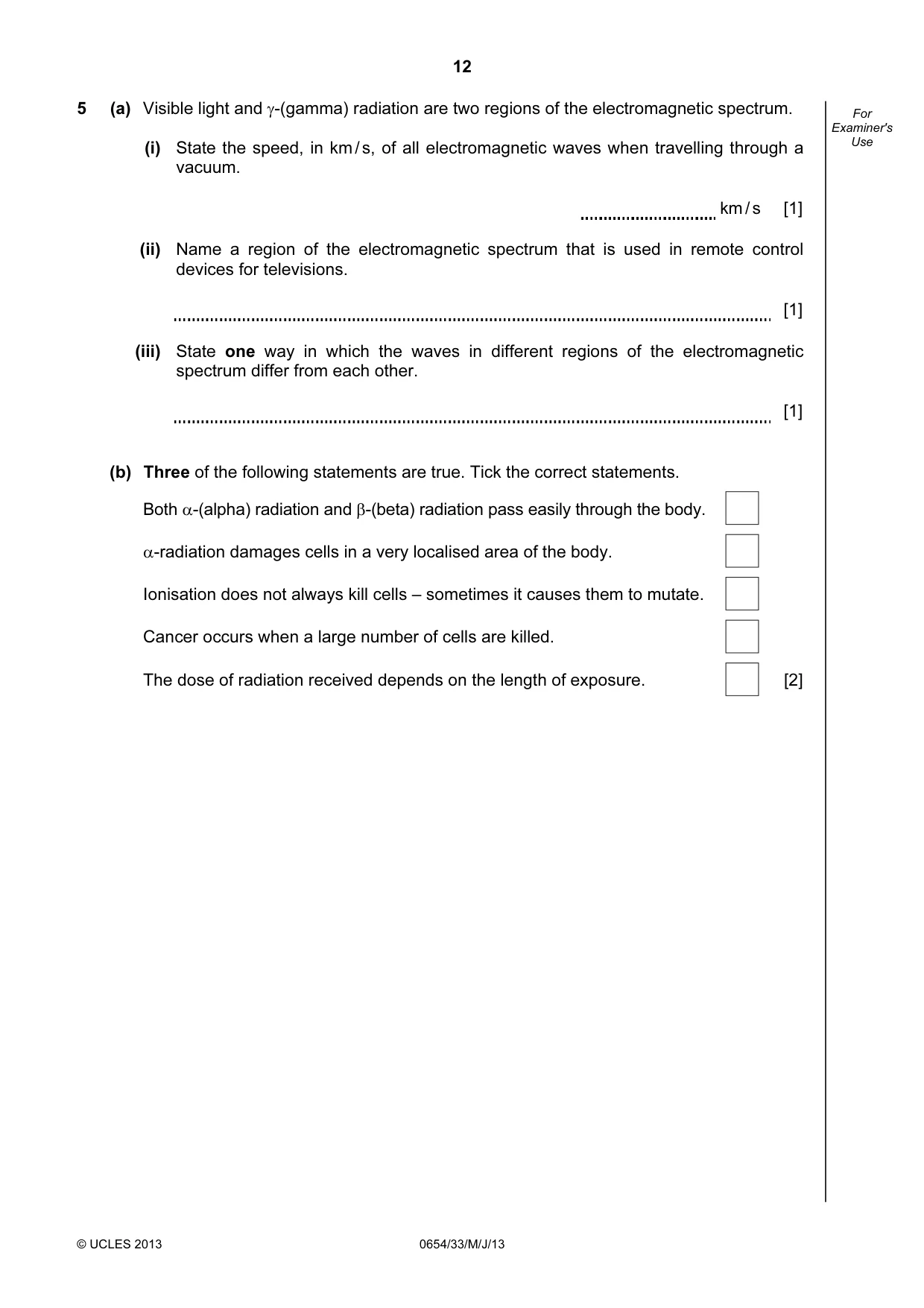 Cambridge IGCSE Sciences - Co-ordinated (Double) 0654 2013 May/June Paper 3 · Variant 3 question paper, page 12 of 32