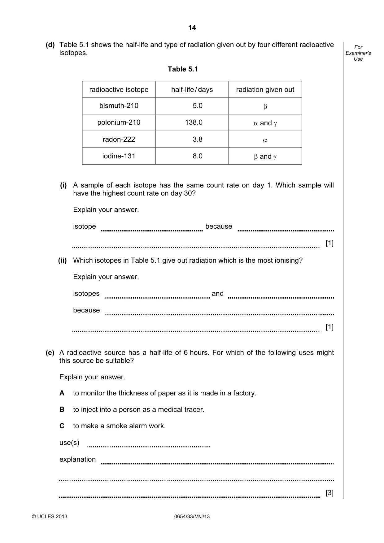 Cambridge IGCSE Sciences - Co-ordinated (Double) 0654 2013 May/June Paper 3 · Variant 3 question paper, page 14 of 32