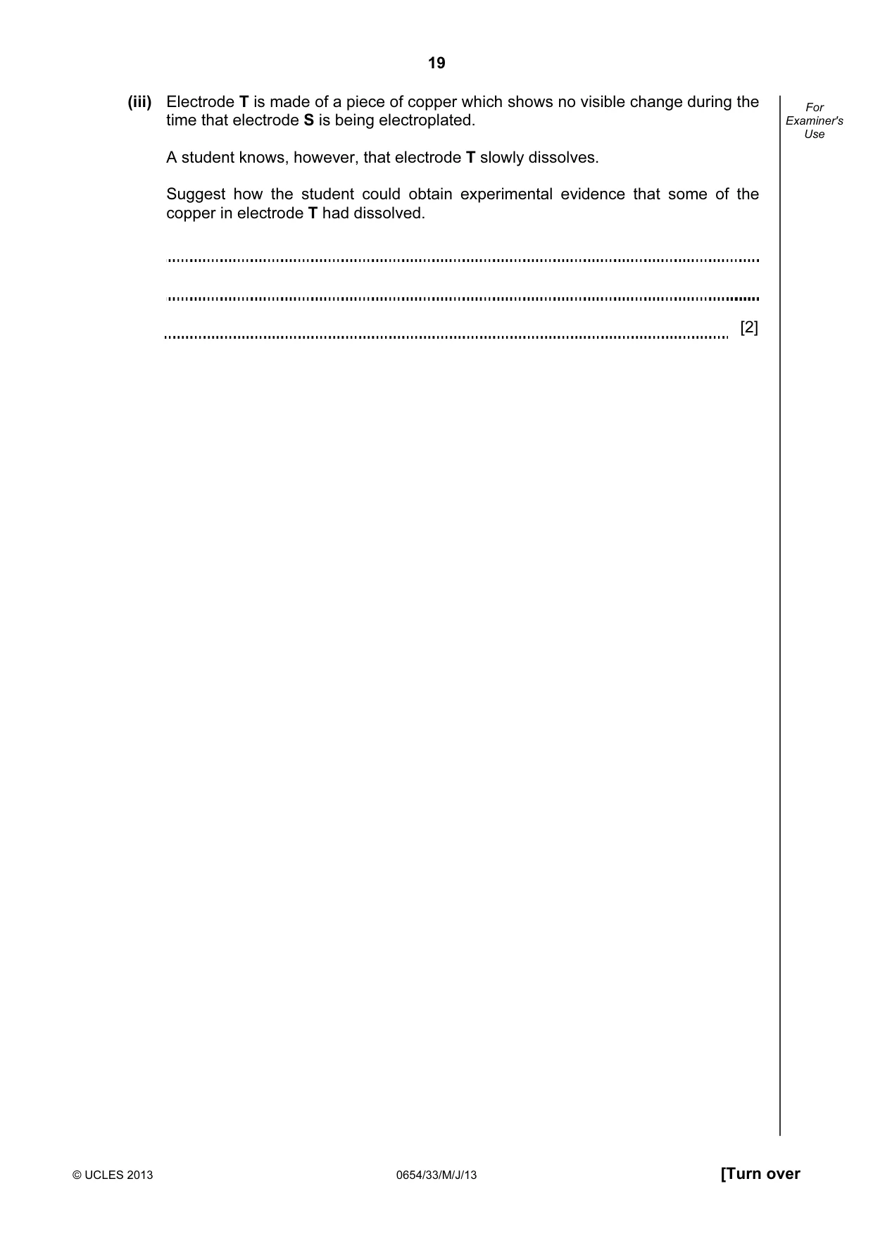 Cambridge IGCSE Sciences - Co-ordinated (Double) 0654 2013 May/June Paper 3 · Variant 3 question paper, page 19 of 32