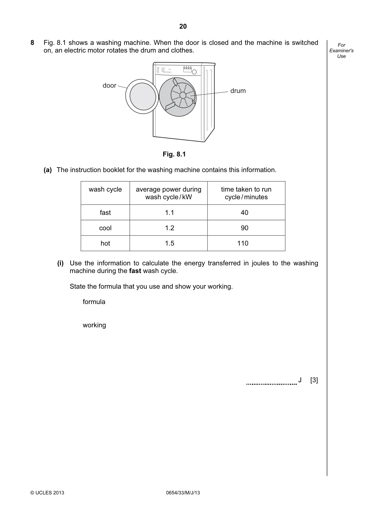 Cambridge IGCSE Sciences - Co-ordinated (Double) 0654 2013 May/June Paper 3 · Variant 3 question paper, page 20 of 32