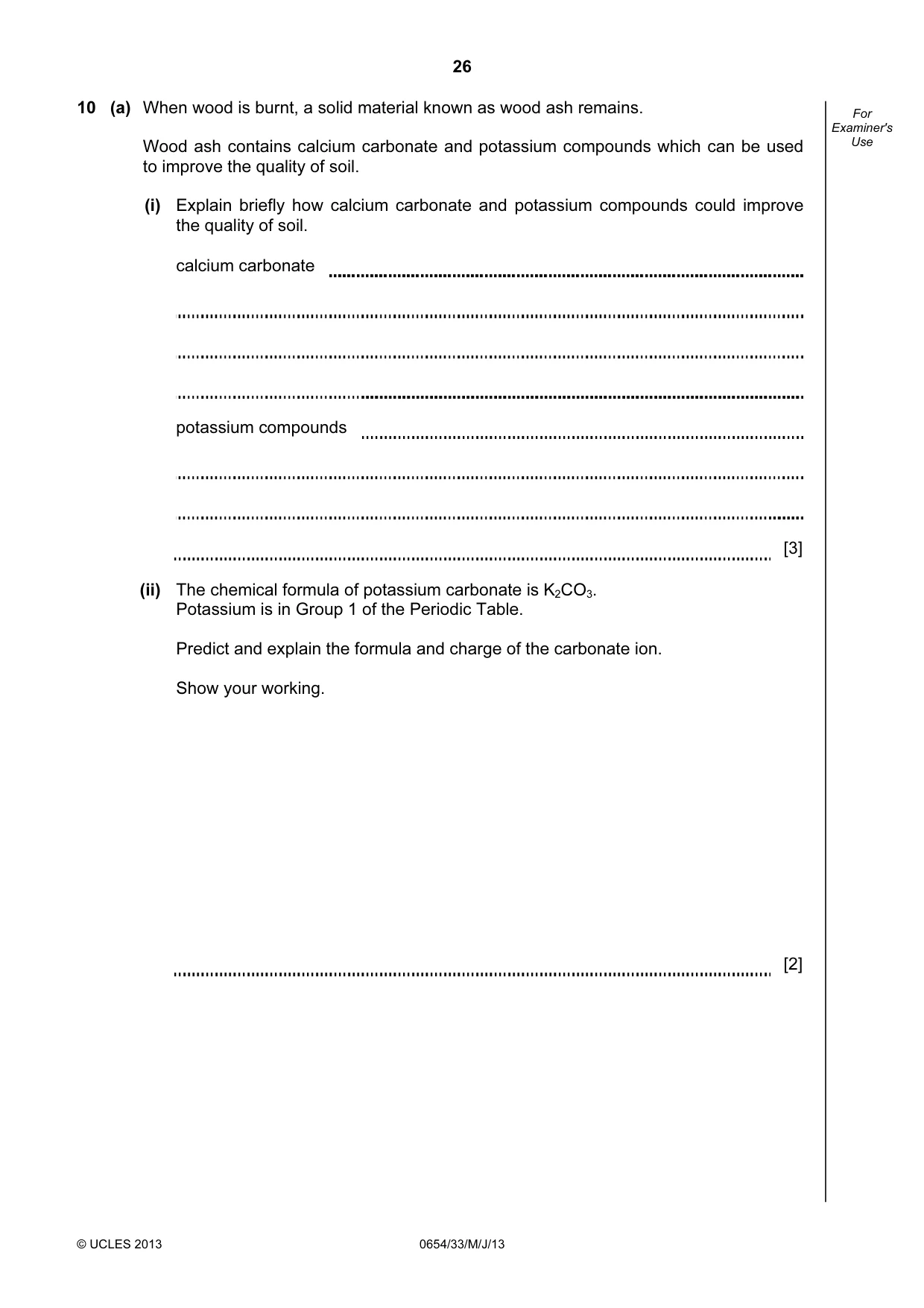 Cambridge IGCSE Sciences - Co-ordinated (Double) 0654 2013 May/June Paper 3 · Variant 3 question paper, page 26 of 32