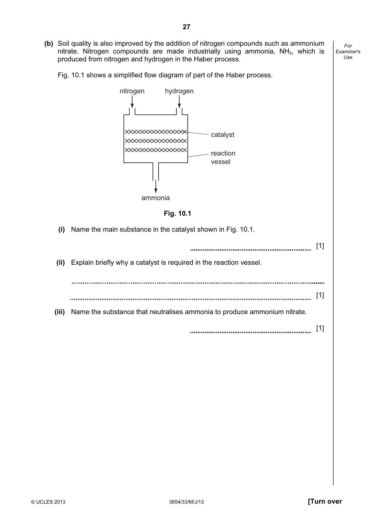 Cambridge IGCSE Sciences - Co-ordinated (Double) 0654 2013 May/June Paper 3 · Variant 3 question paper, page 27 of 32