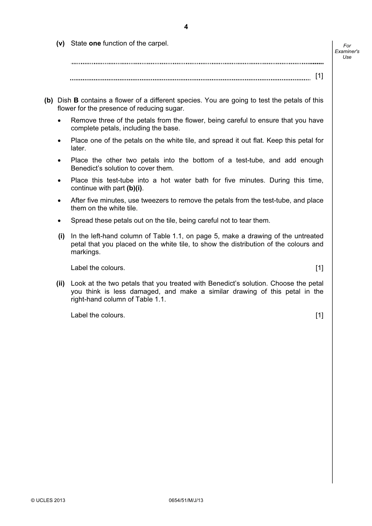 Cambridge IGCSE Sciences - Co-ordinated (Double) 0654 2013 May/June Paper 5 · Variant 1 question paper, page 4 of 16