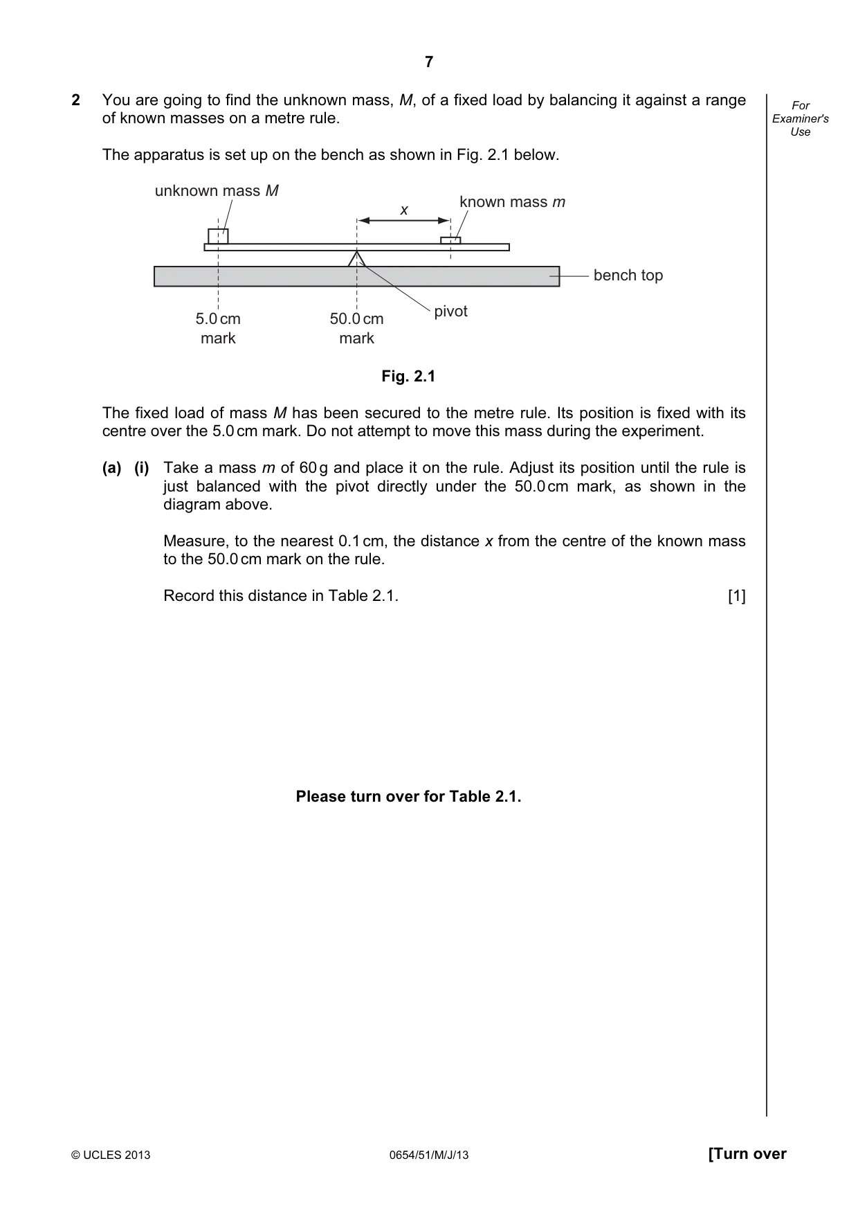 Cambridge IGCSE Sciences - Co-ordinated (Double) 0654 2013 May/June Paper 5 · Variant 1 question paper, page 7 of 16