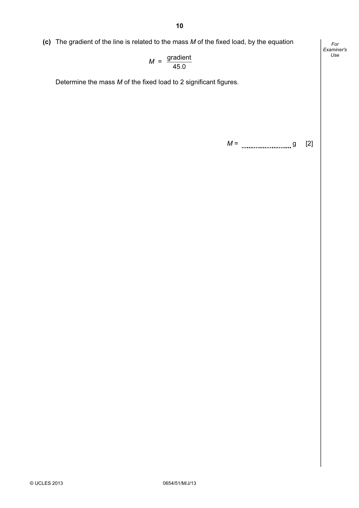 Cambridge IGCSE Sciences - Co-ordinated (Double) 0654 2013 May/June Paper 5 · Variant 1 question paper, page 10 of 16