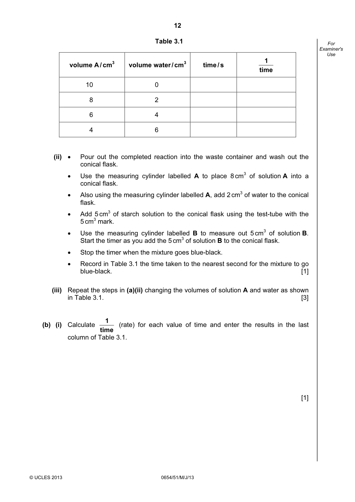 Cambridge IGCSE Sciences - Co-ordinated (Double) 0654 2013 May/June Paper 5 · Variant 1 question paper, page 12 of 16