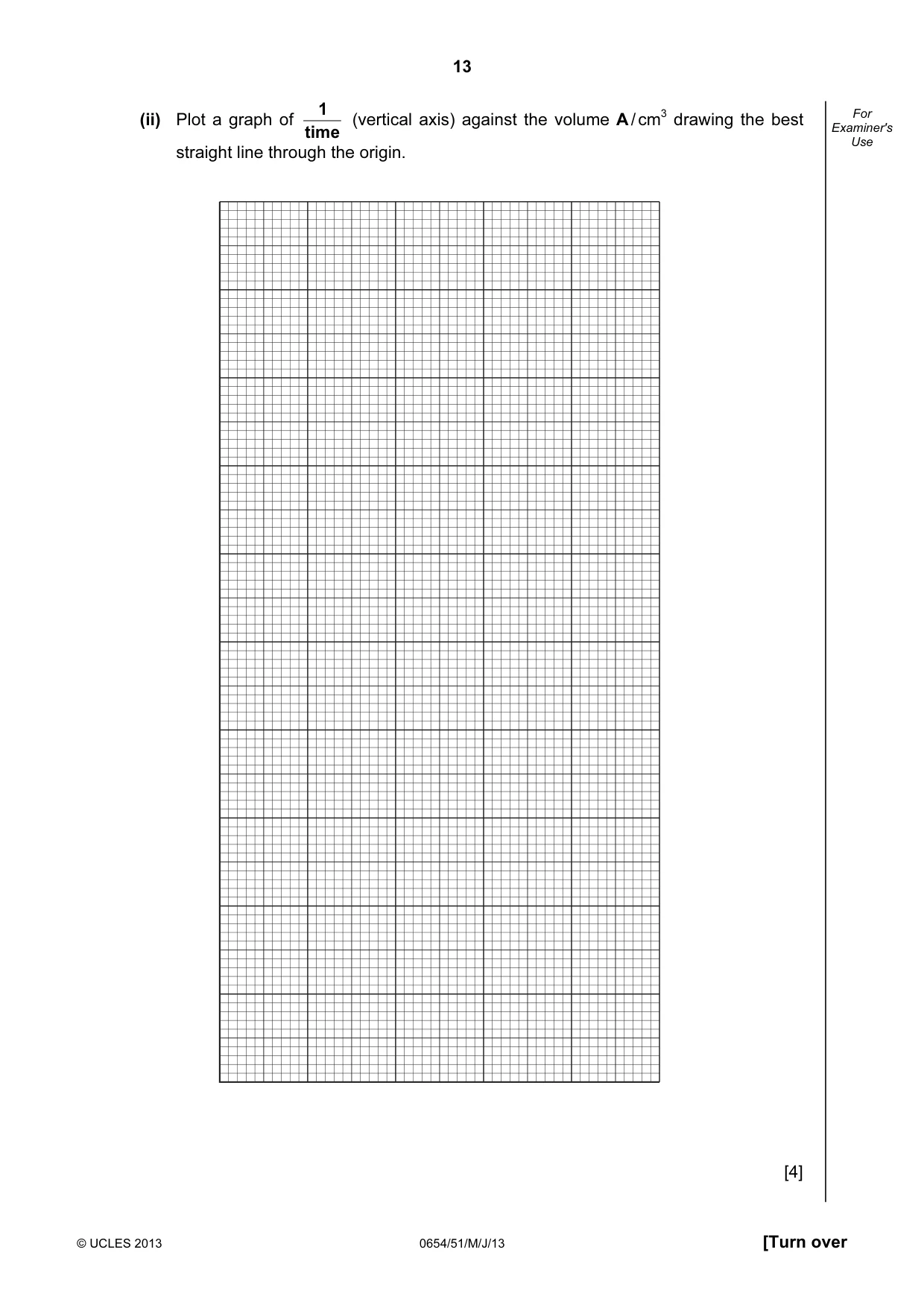 Cambridge IGCSE Sciences - Co-ordinated (Double) 0654 2013 May/June Paper 5 · Variant 1 question paper, page 13 of 16