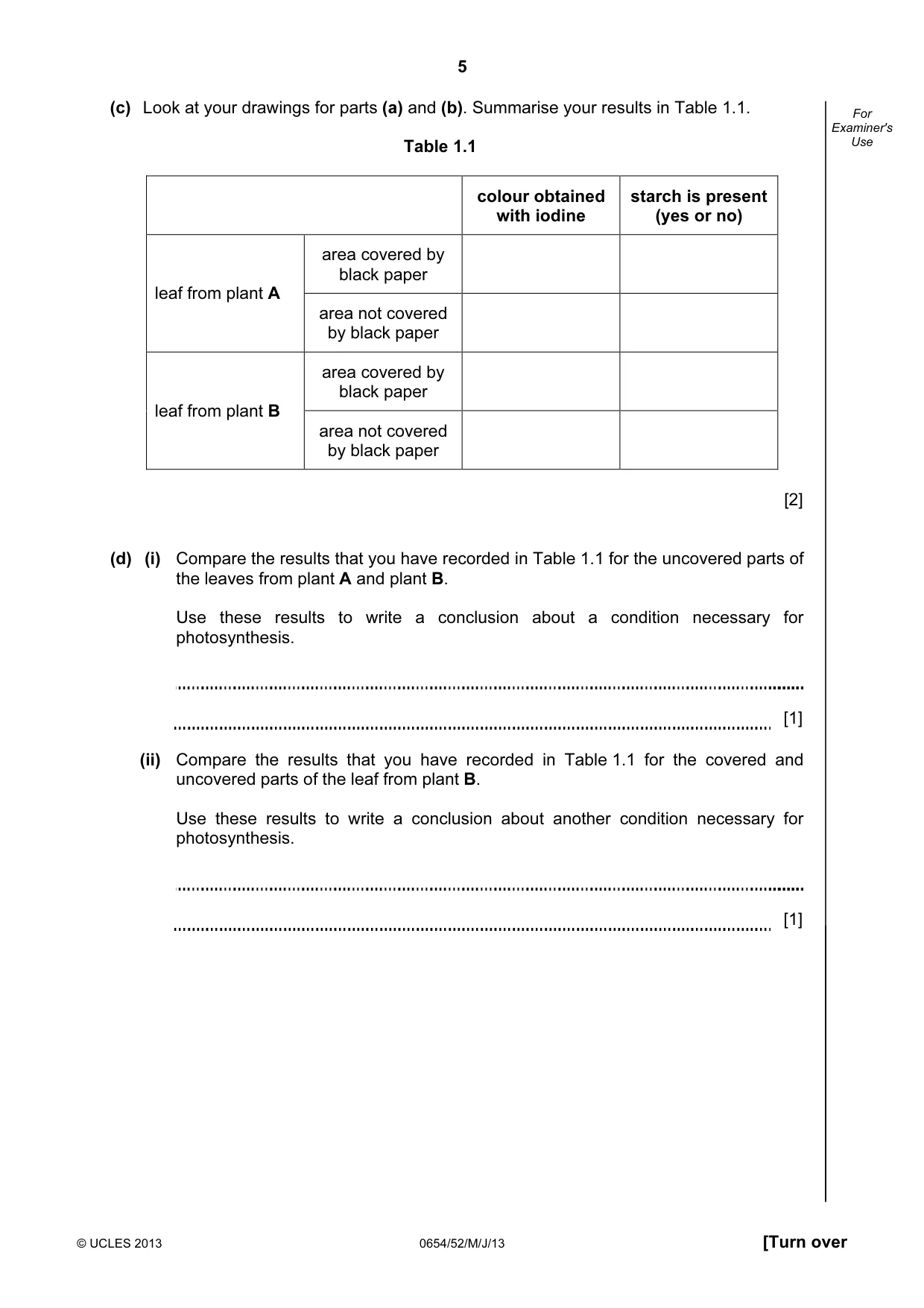Cambridge IGCSE Sciences - Co-ordinated (Double) 0654 2013 May/June Paper 5 · Variant 2 question paper, page 5 of 16