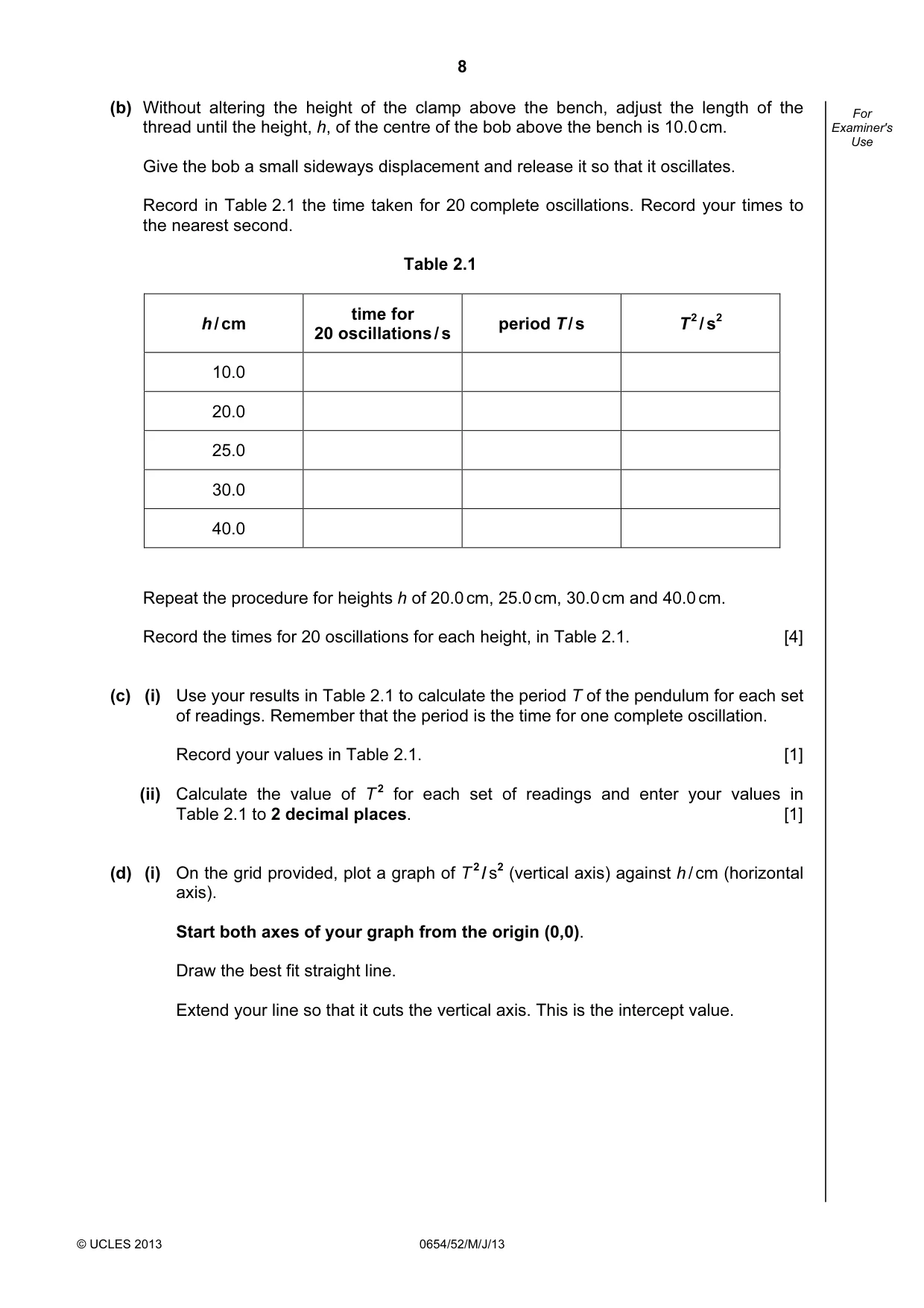 Cambridge IGCSE Sciences - Co-ordinated (Double) 0654 2013 May/June Paper 5 · Variant 2 question paper, page 8 of 16
