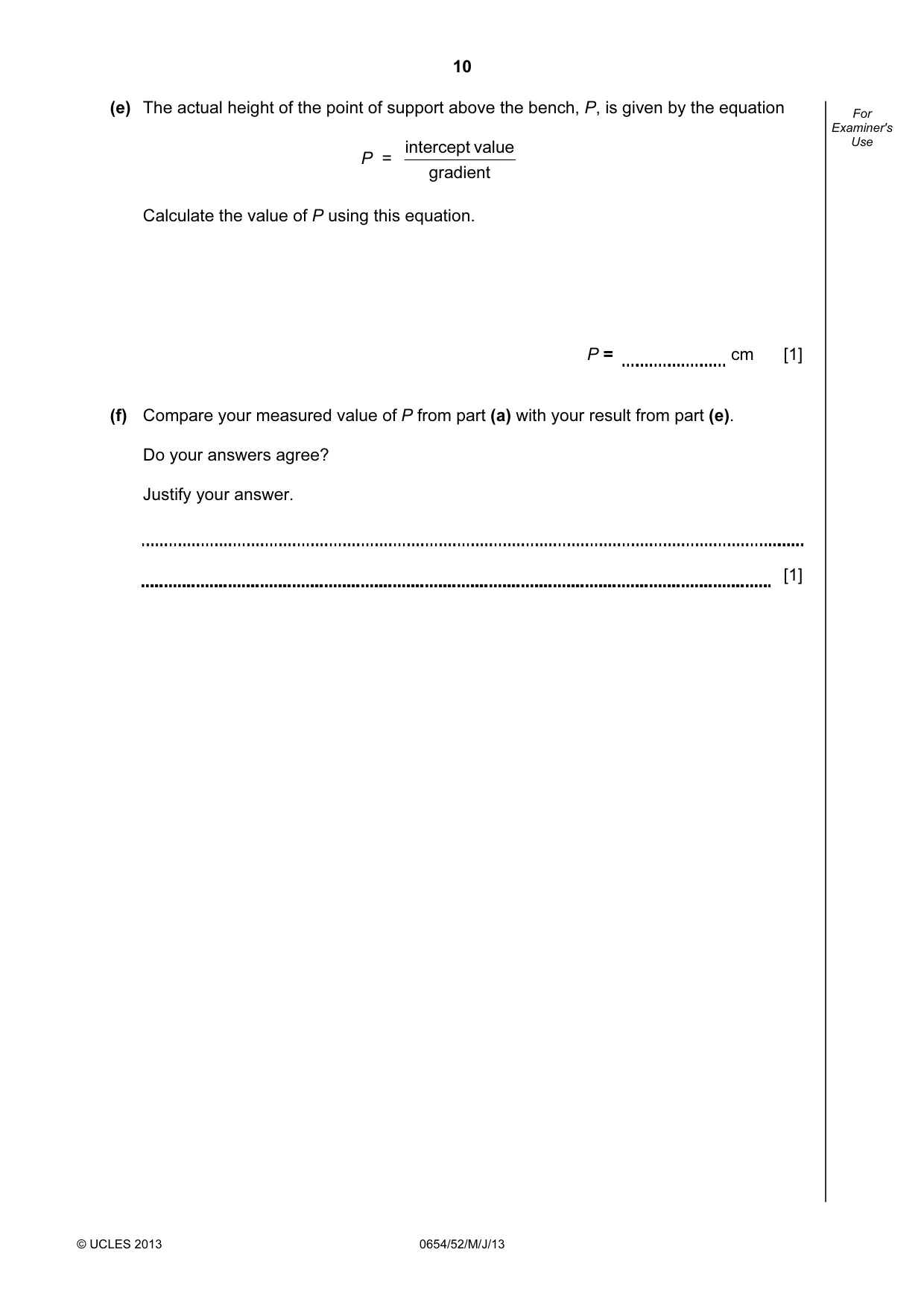 Cambridge IGCSE Sciences - Co-ordinated (Double) 0654 2013 May/June Paper 5 · Variant 2 question paper, page 10 of 16