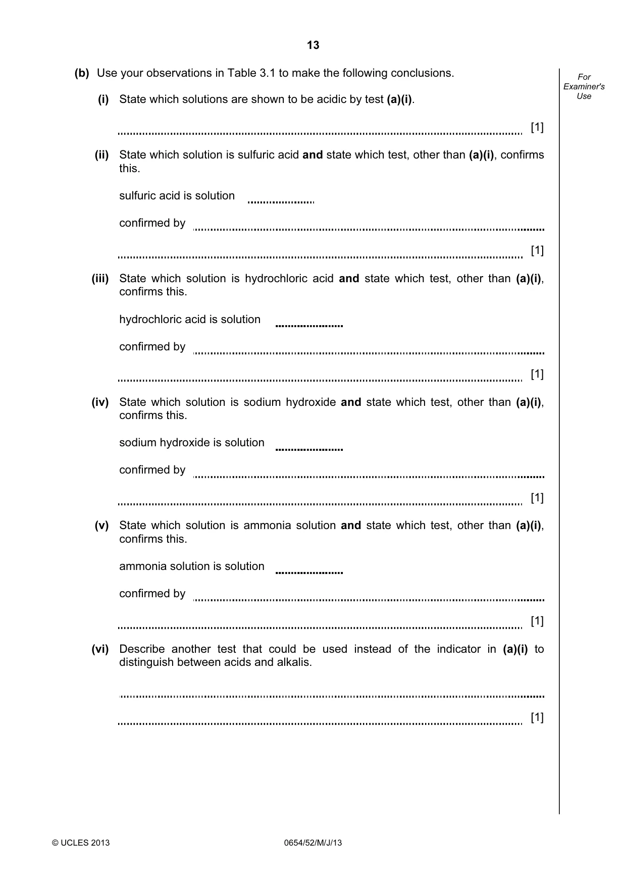 Cambridge IGCSE Sciences - Co-ordinated (Double) 0654 2013 May/June Paper 5 · Variant 2 question paper, page 13 of 16
