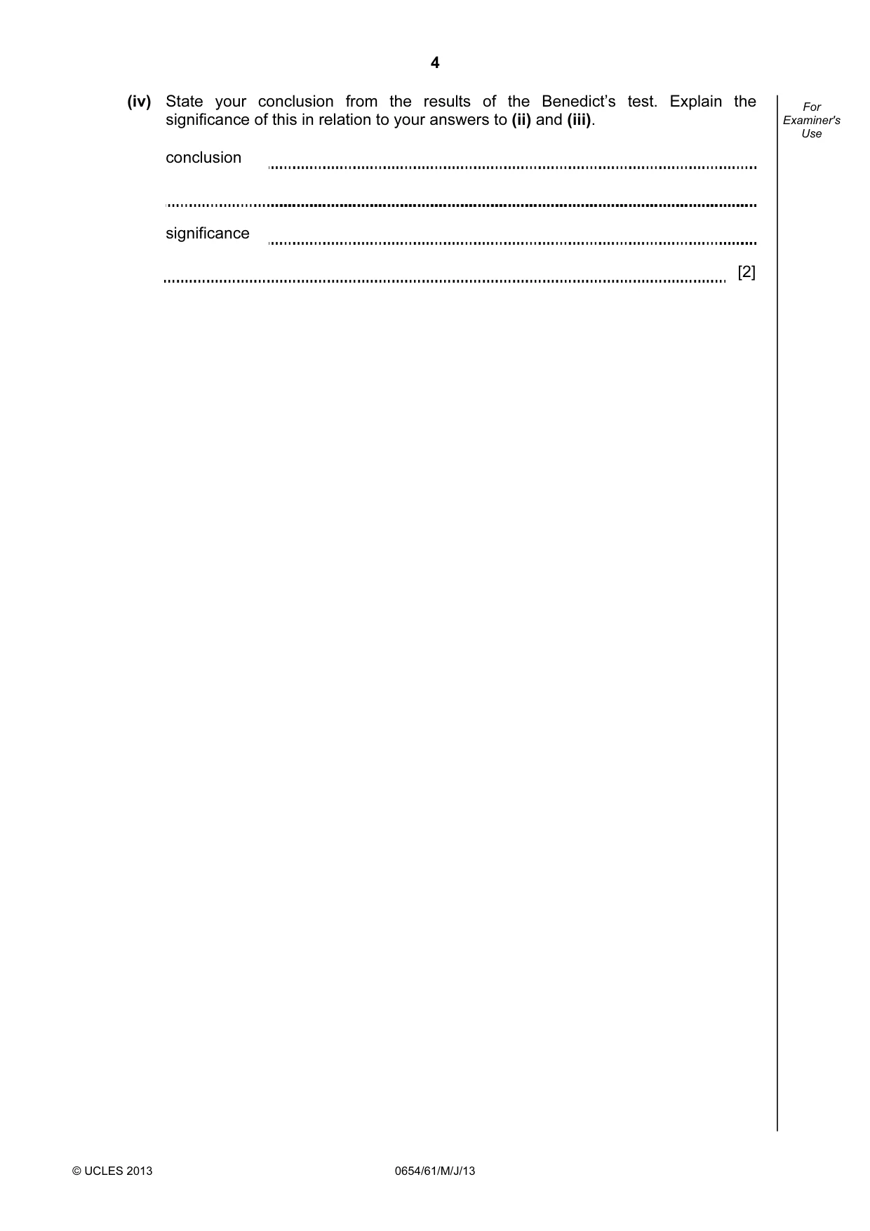 Cambridge IGCSE Sciences - Co-ordinated (Double) 0654 2013 May/June Paper 6 · Variant 1 question paper, page 4 of 20