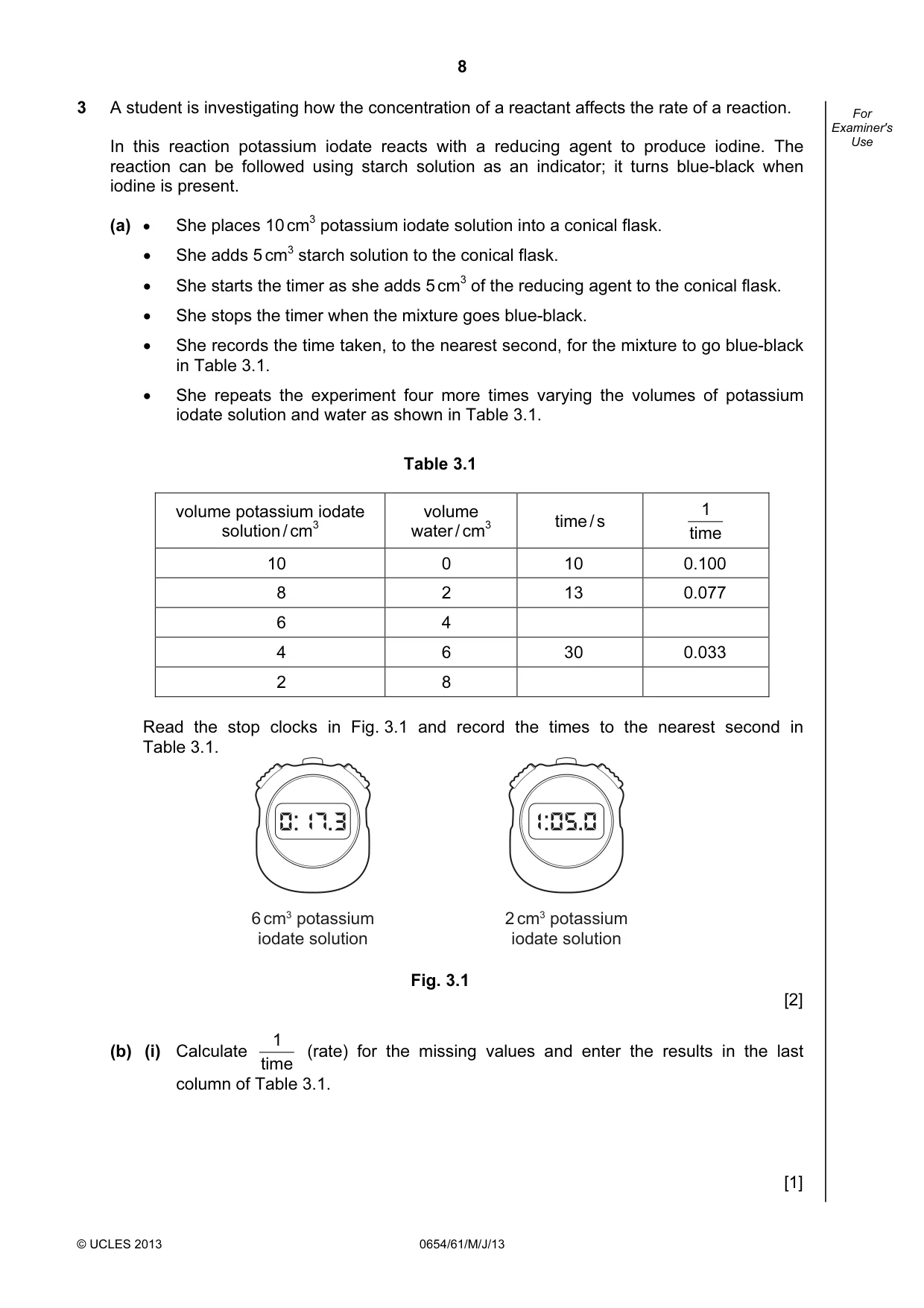 Cambridge IGCSE Sciences - Co-ordinated (Double) 0654 2013 May/June Paper 6 · Variant 1 question paper, page 8 of 20