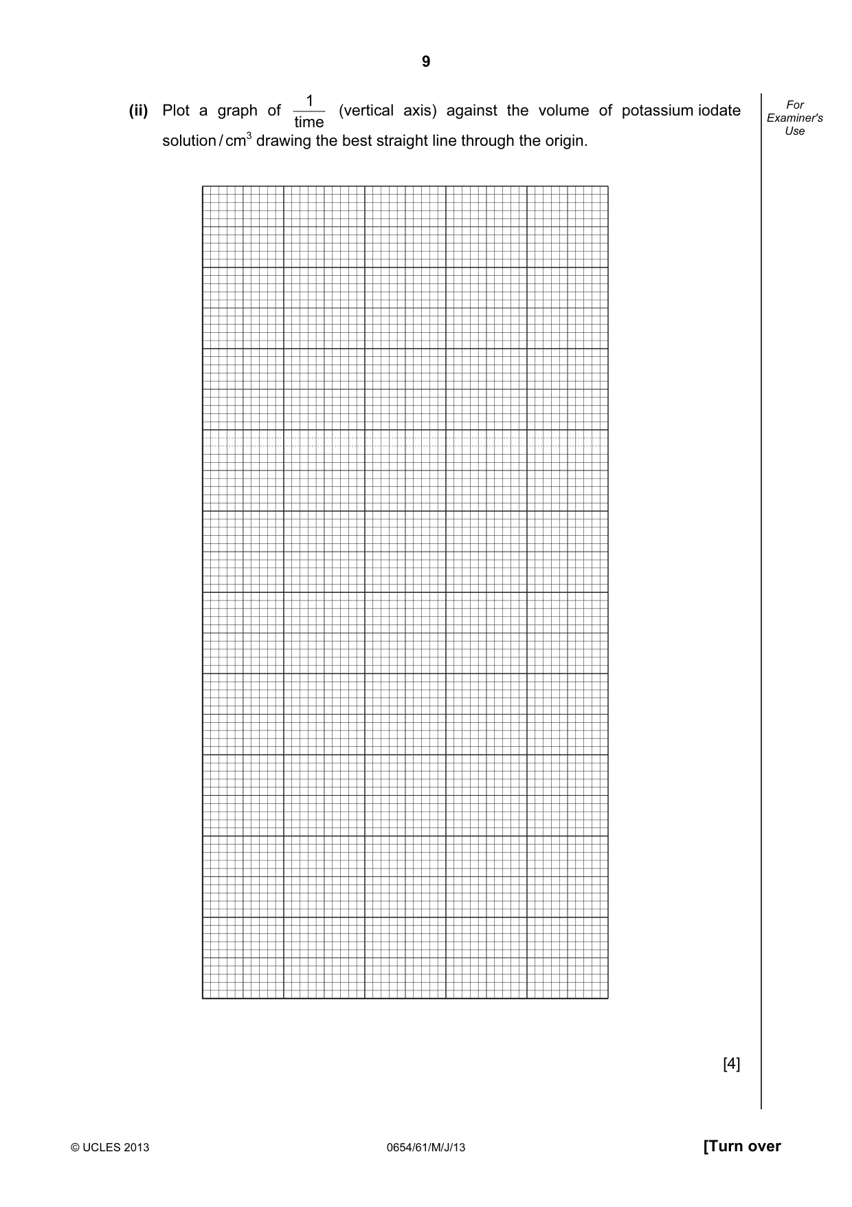 Cambridge IGCSE Sciences - Co-ordinated (Double) 0654 2013 May/June Paper 6 · Variant 1 question paper, page 9 of 20
