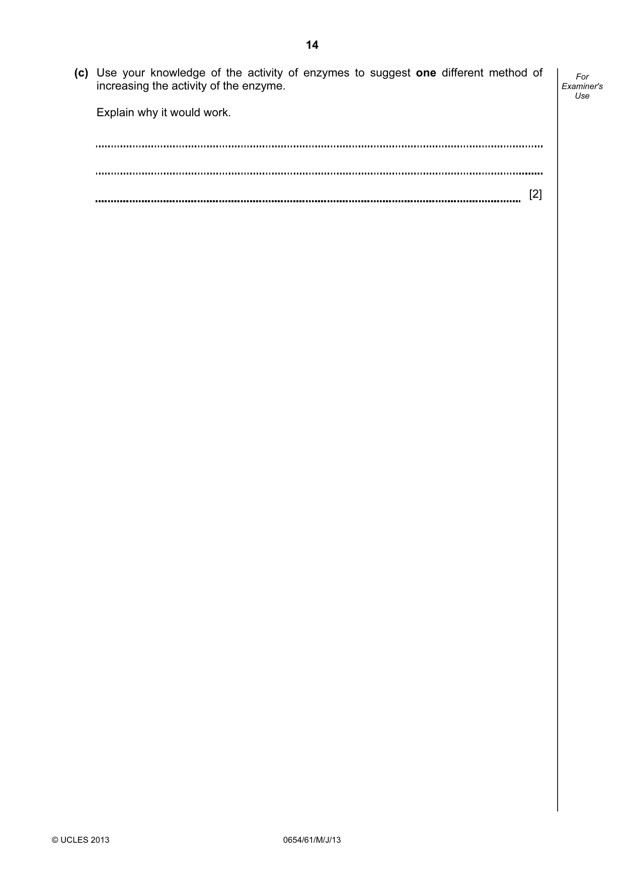 Cambridge IGCSE Sciences - Co-ordinated (Double) 0654 2013 May/June Paper 6 · Variant 1 question paper, page 14 of 20