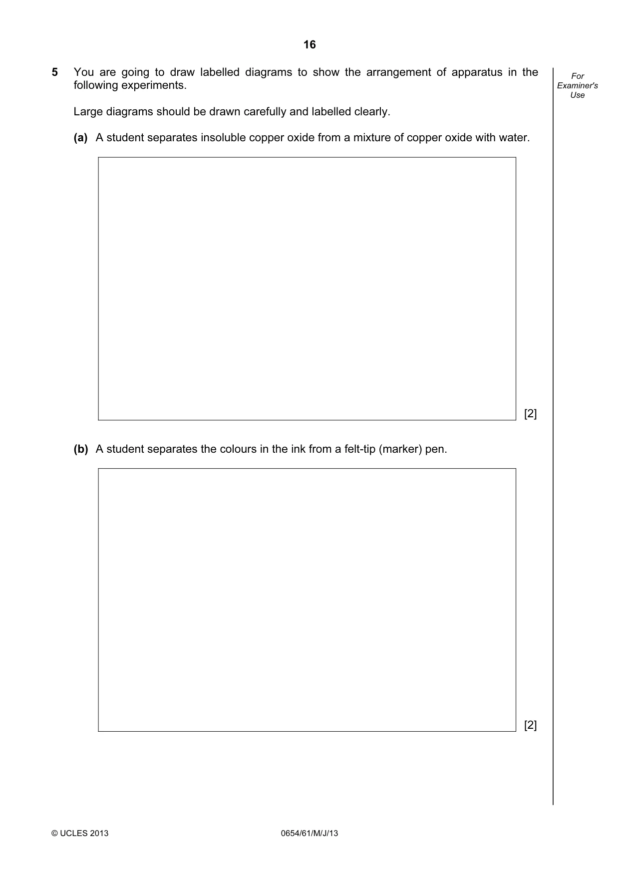 Cambridge IGCSE Sciences - Co-ordinated (Double) 0654 2013 May/June Paper 6 · Variant 1 question paper, page 16 of 20