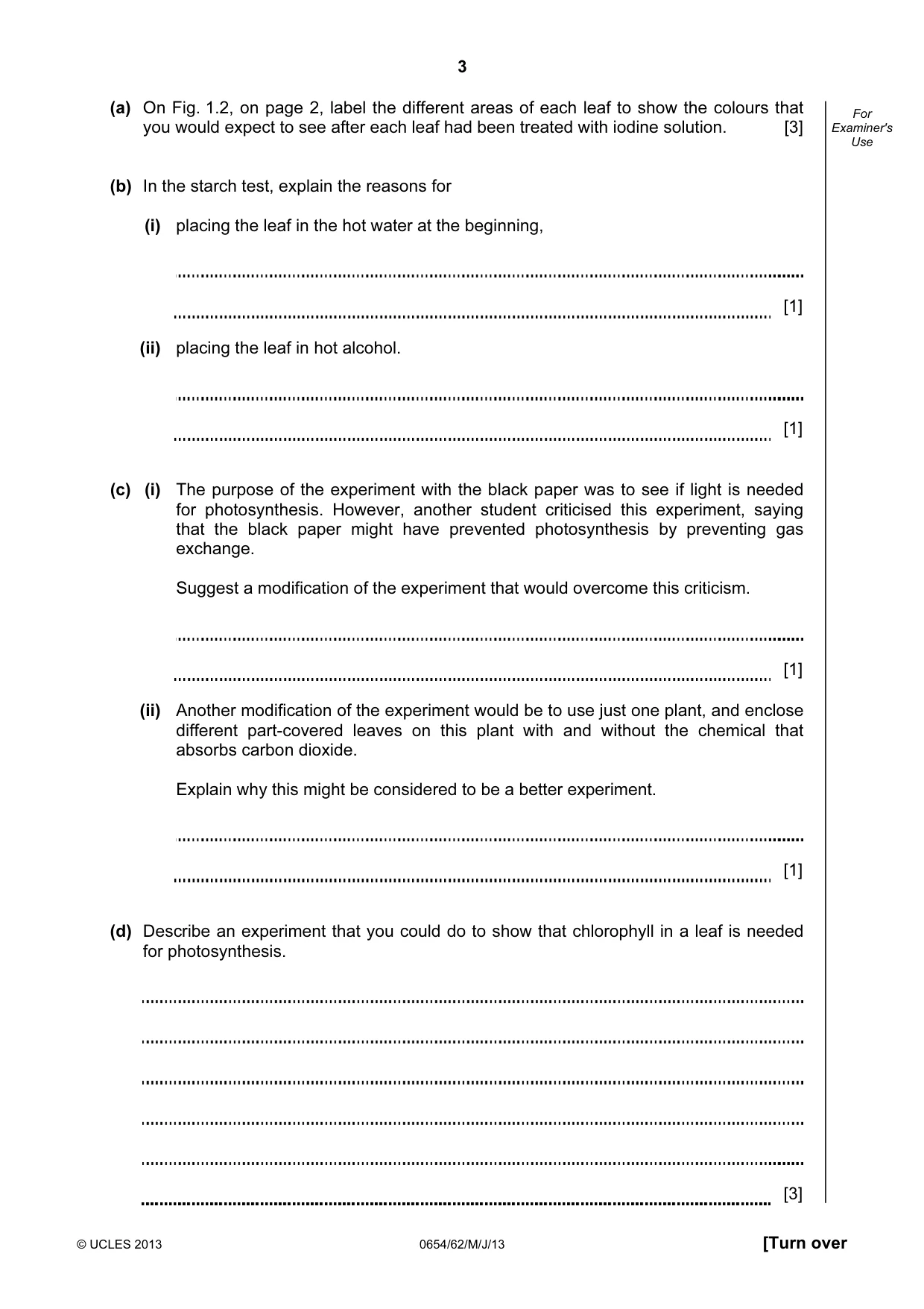 Cambridge IGCSE Sciences - Co-ordinated (Double) 0654 2013 May/June Paper 6 · Variant 2 question paper, page 3 of 20