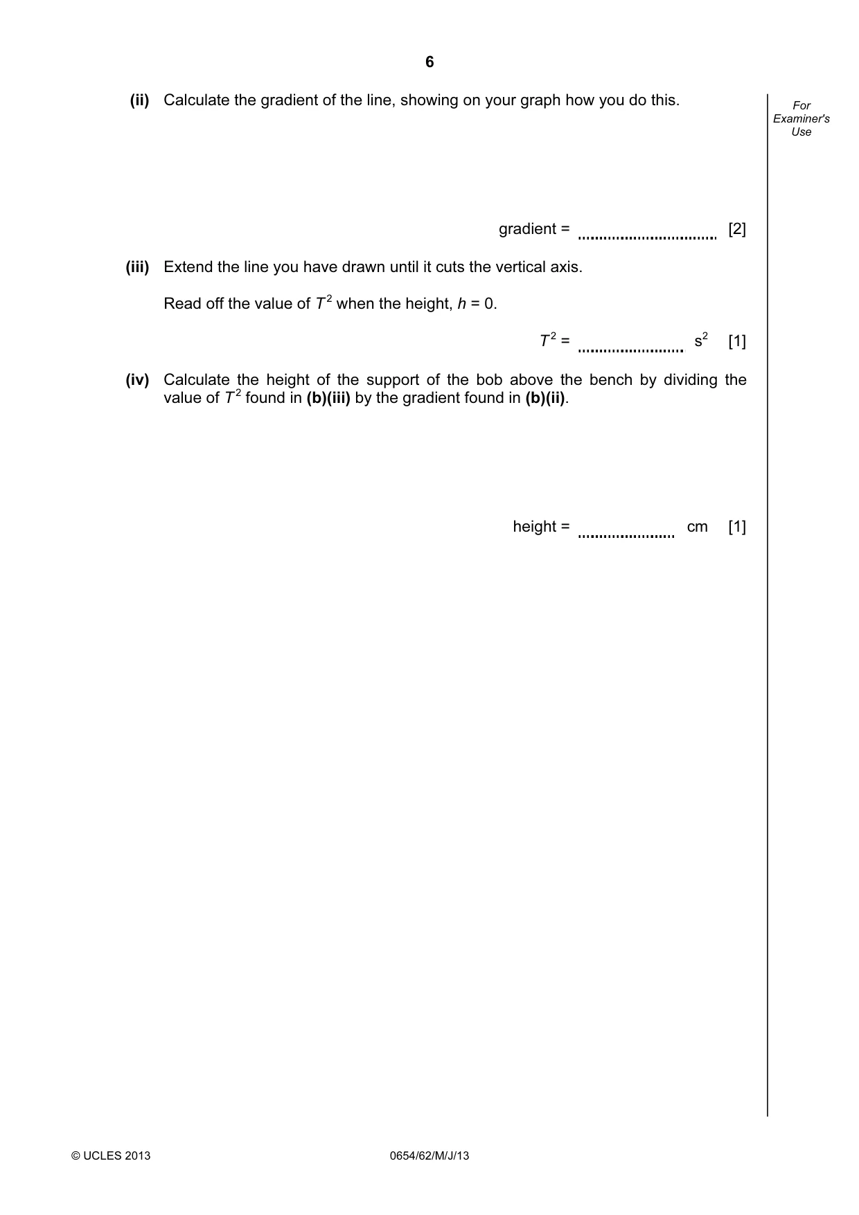 Cambridge IGCSE Sciences - Co-ordinated (Double) 0654 2013 May/June Paper 6 · Variant 2 question paper, page 6 of 20