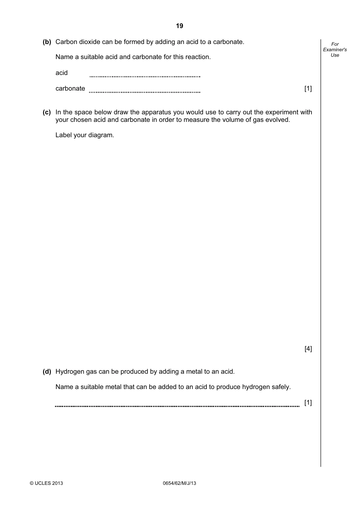 Cambridge IGCSE Sciences - Co-ordinated (Double) 0654 2013 May/June Paper 6 · Variant 2 question paper, page 19 of 20