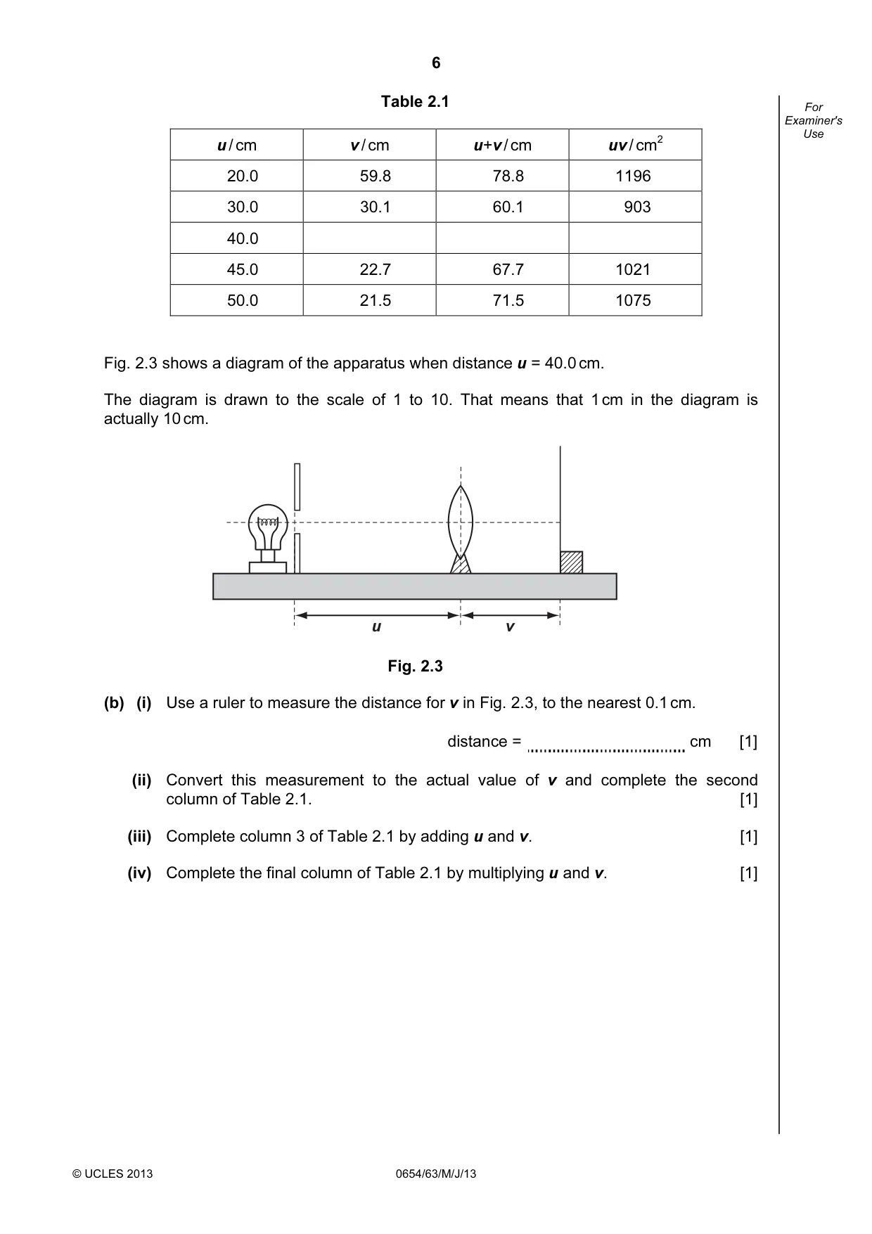 Cambridge IGCSE Sciences - Co-ordinated (Double) 0654 2013 May/June Paper 6 · Variant 3 question paper, page 6 of 20