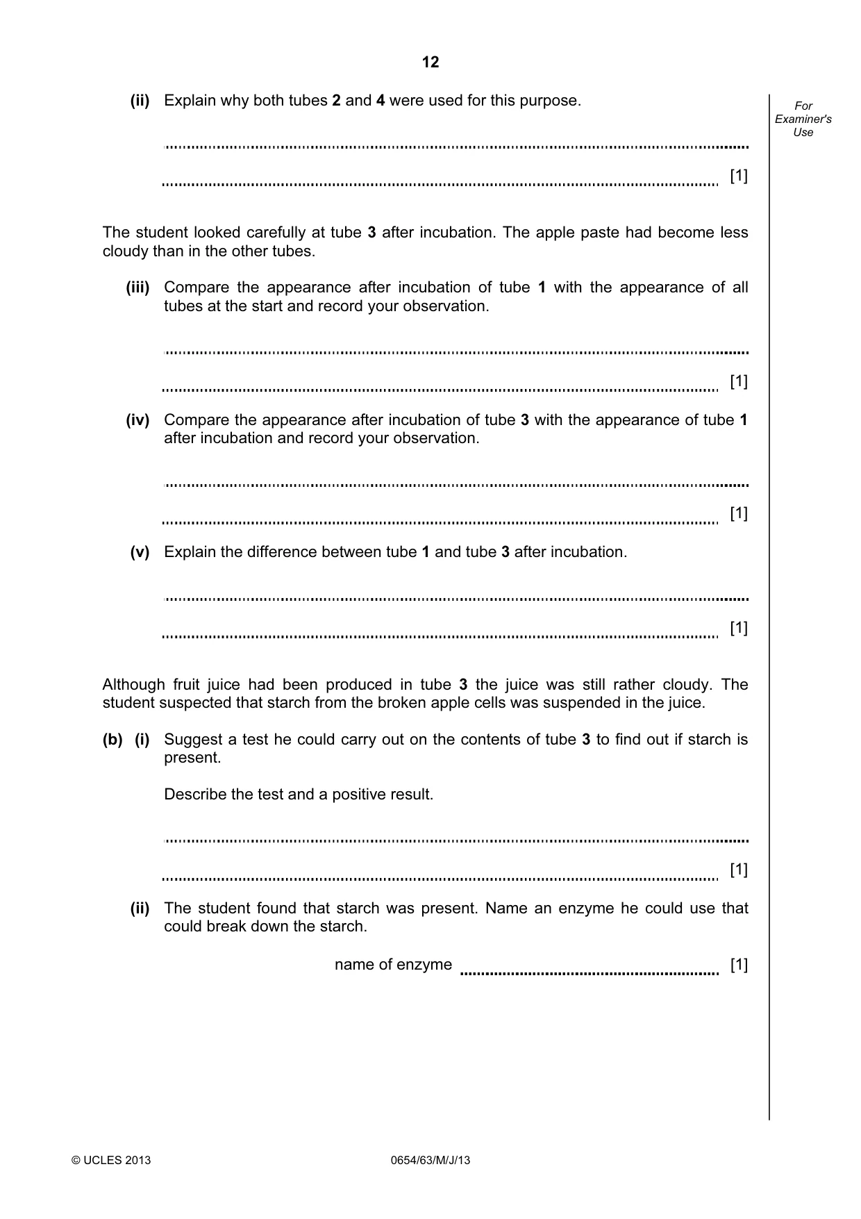 Cambridge IGCSE Sciences - Co-ordinated (Double) 0654 2013 May/June Paper 6 · Variant 3 question paper, page 12 of 20