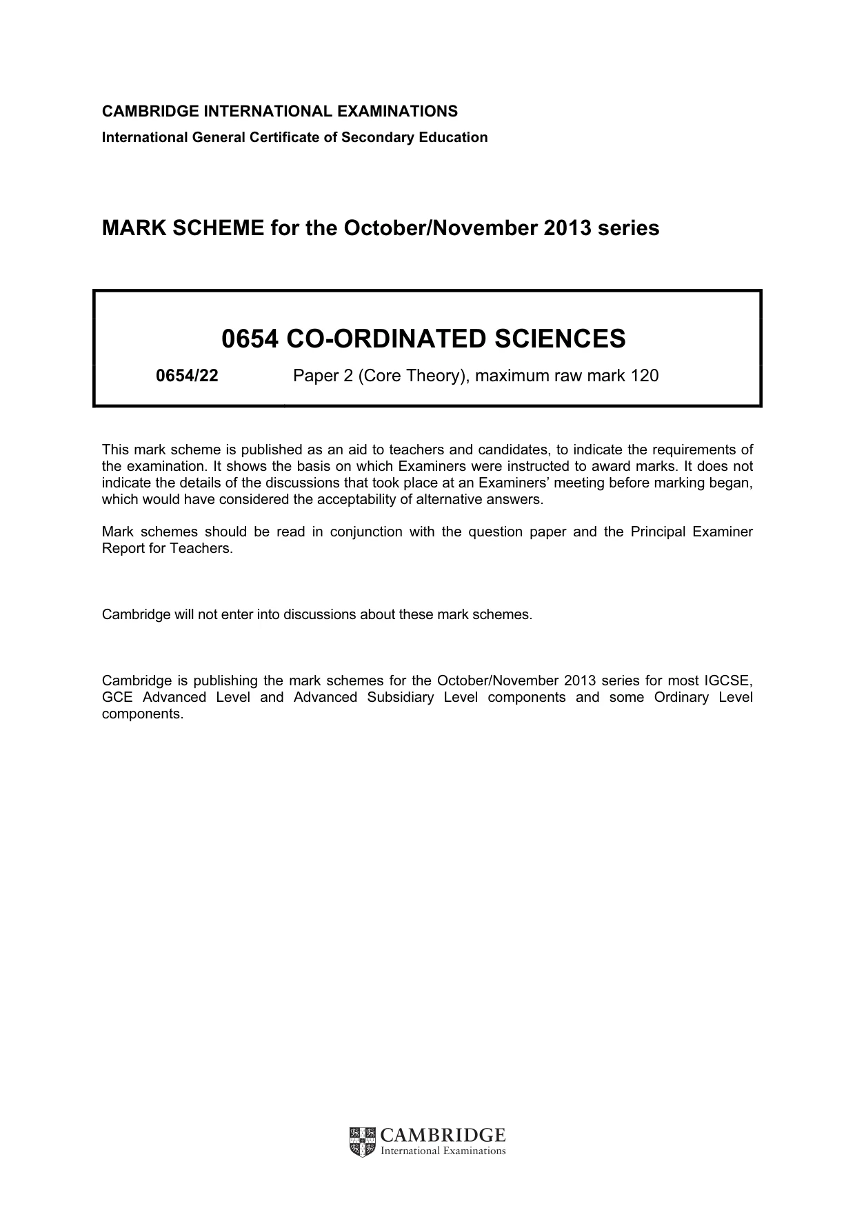 Mark scheme, page 1 of 8