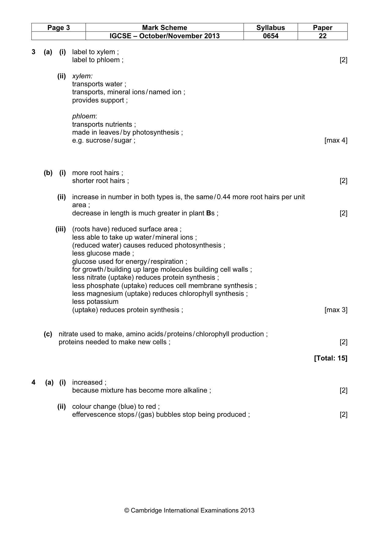 Mark scheme, page 3 of 8