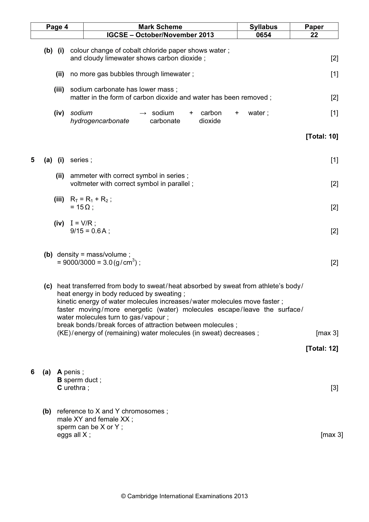 Mark scheme, page 4 of 8