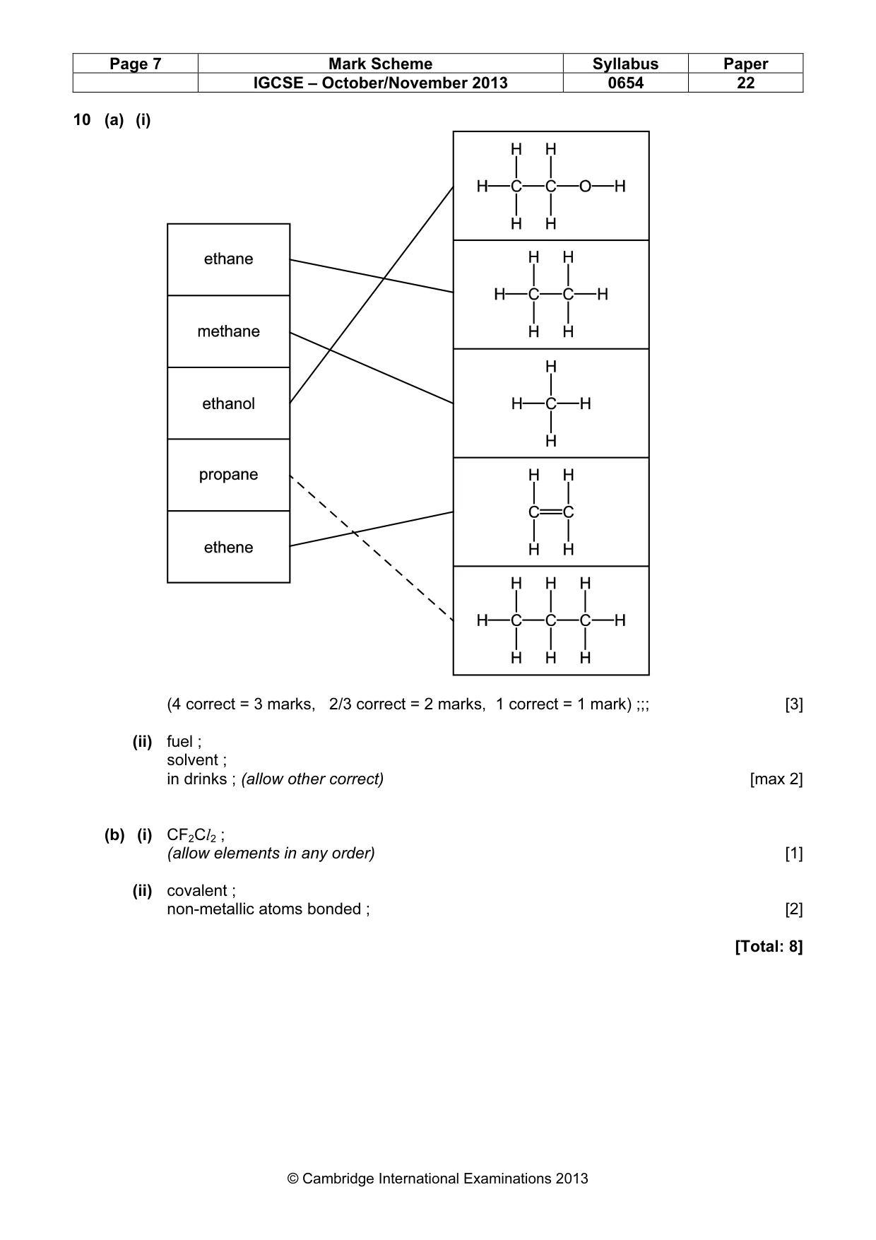 Mark scheme, page 7 of 8