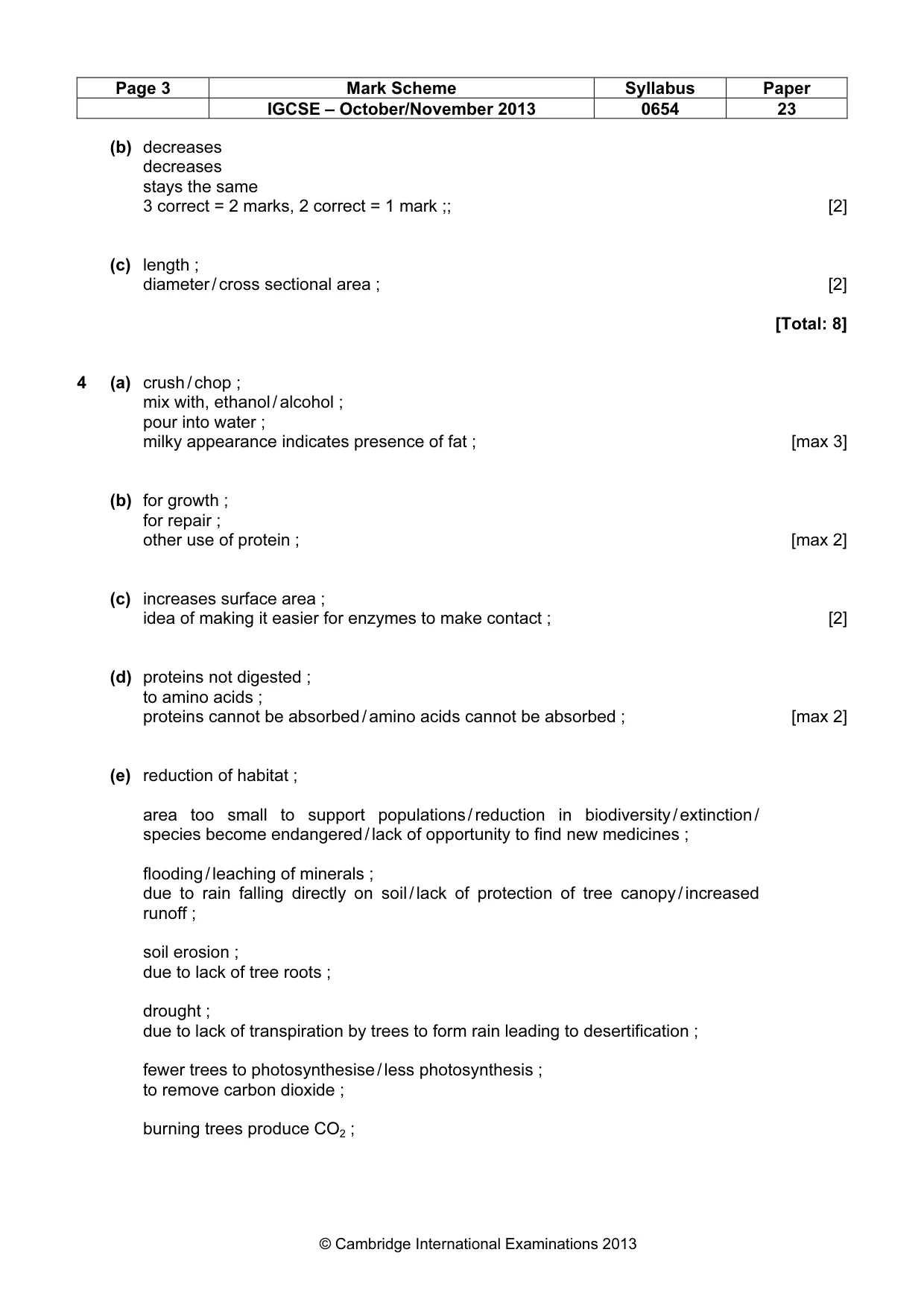 Mark scheme, page 3 of 8