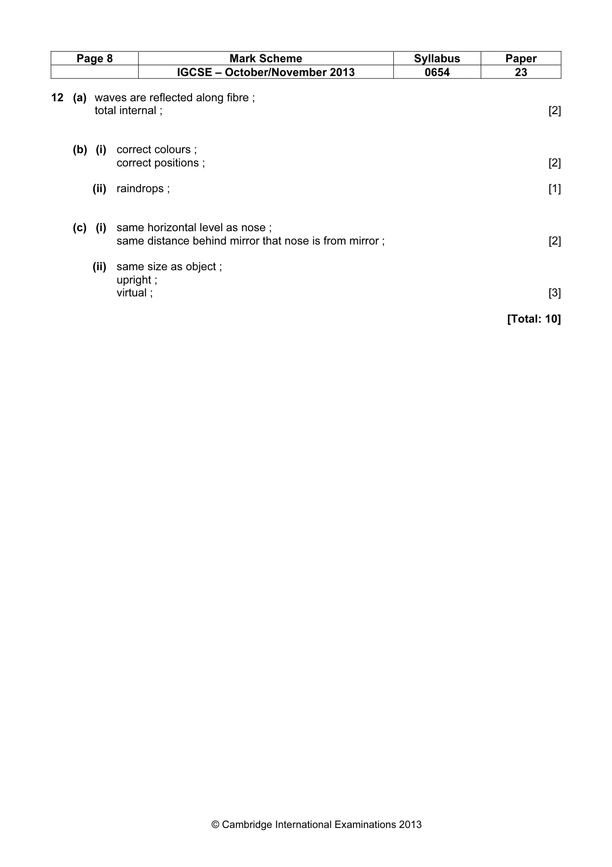 Mark scheme, page 8 of 8