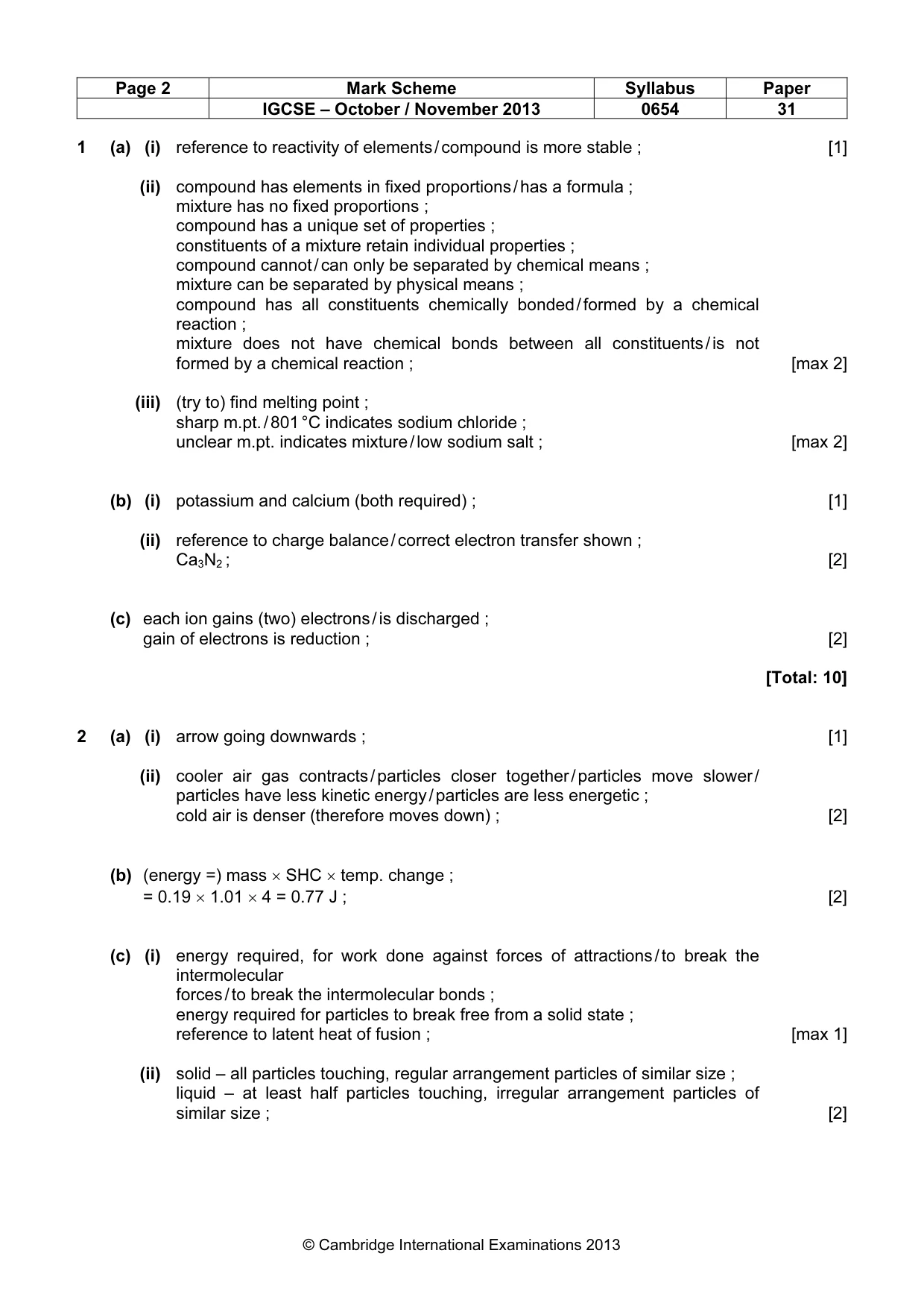 Mark scheme, page 2 of 7