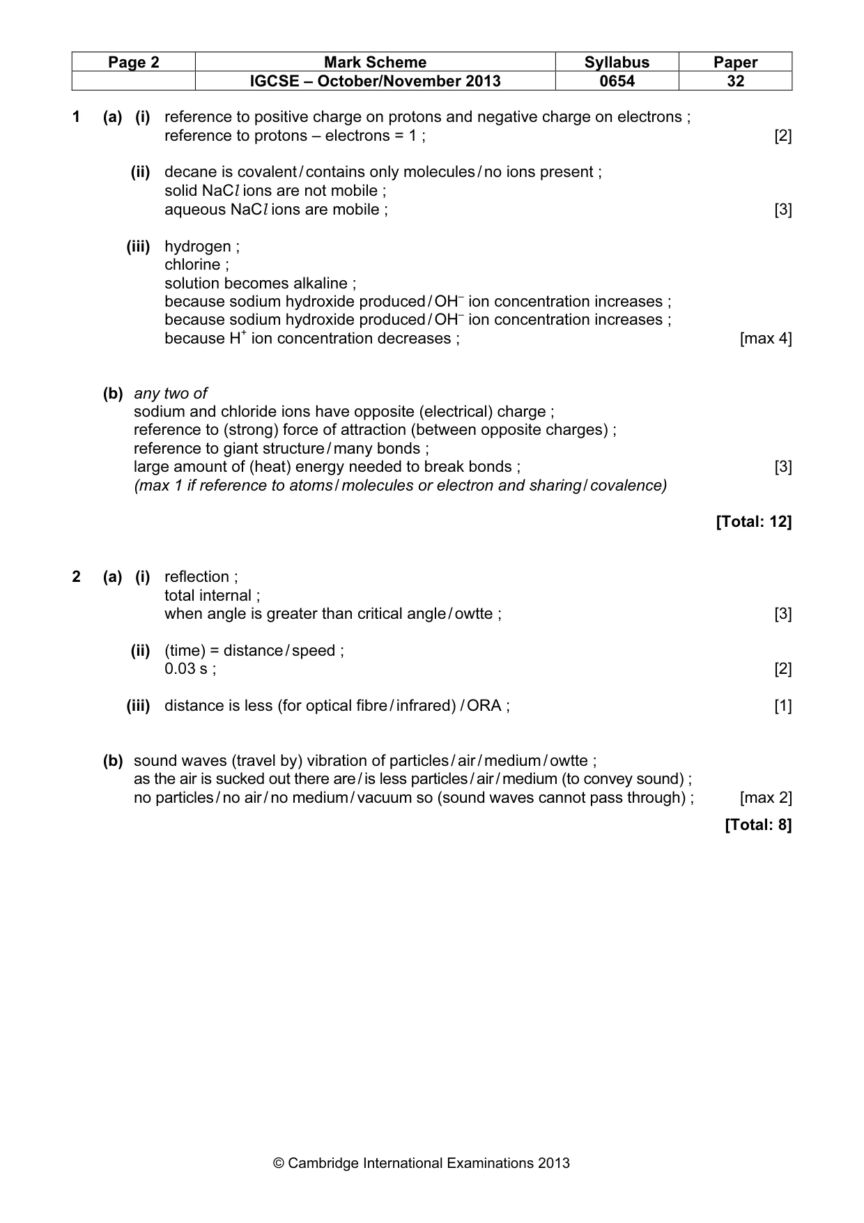 Mark scheme, page 2 of 8
