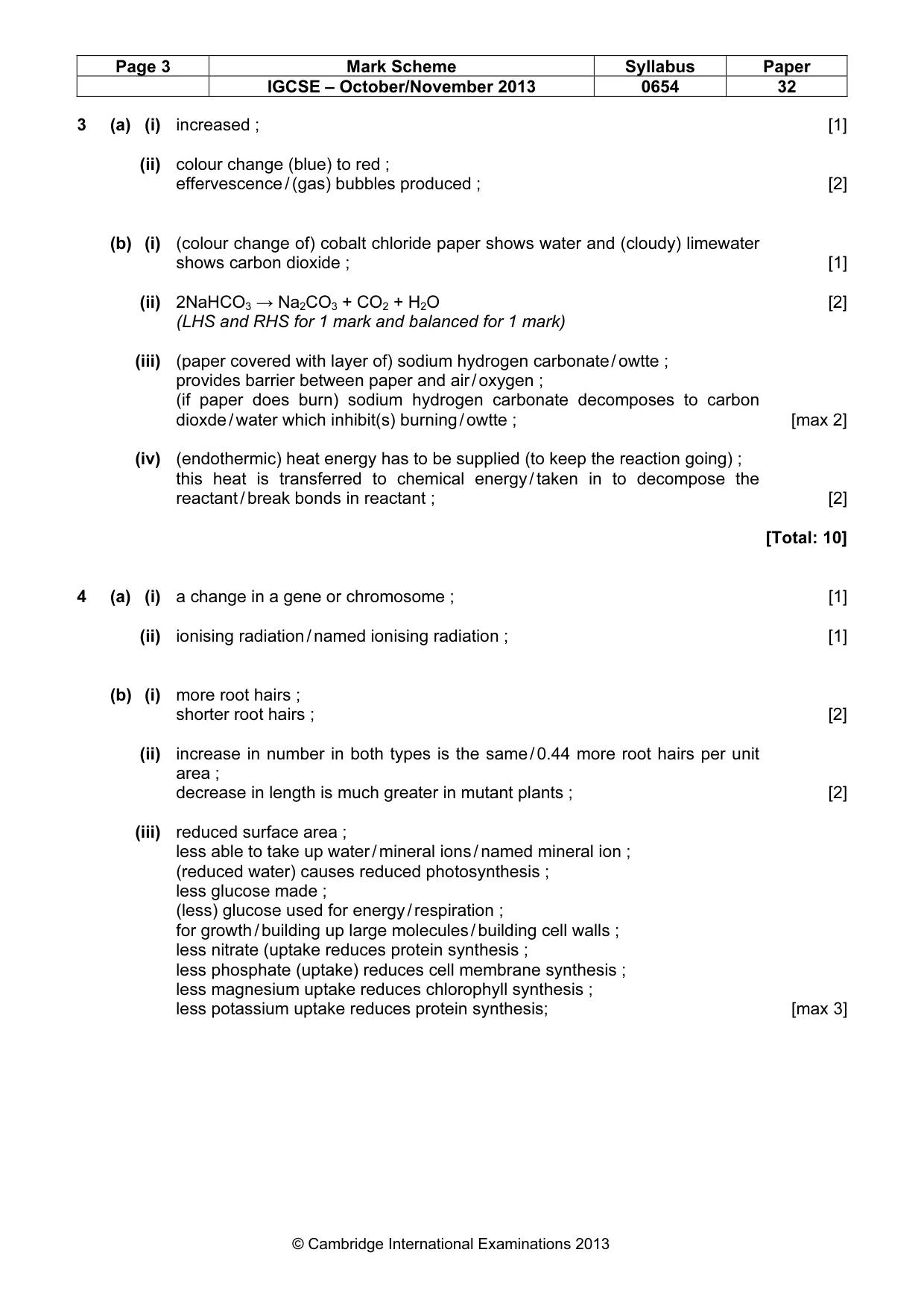 Mark scheme, page 3 of 8