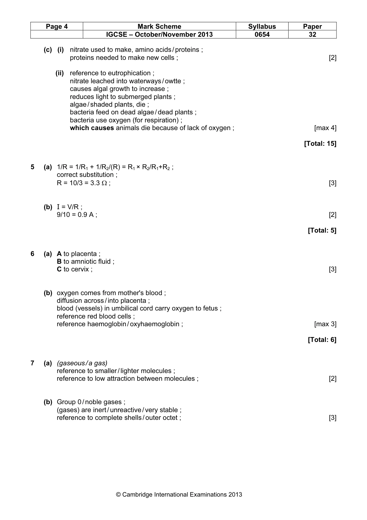 Mark scheme, page 4 of 8