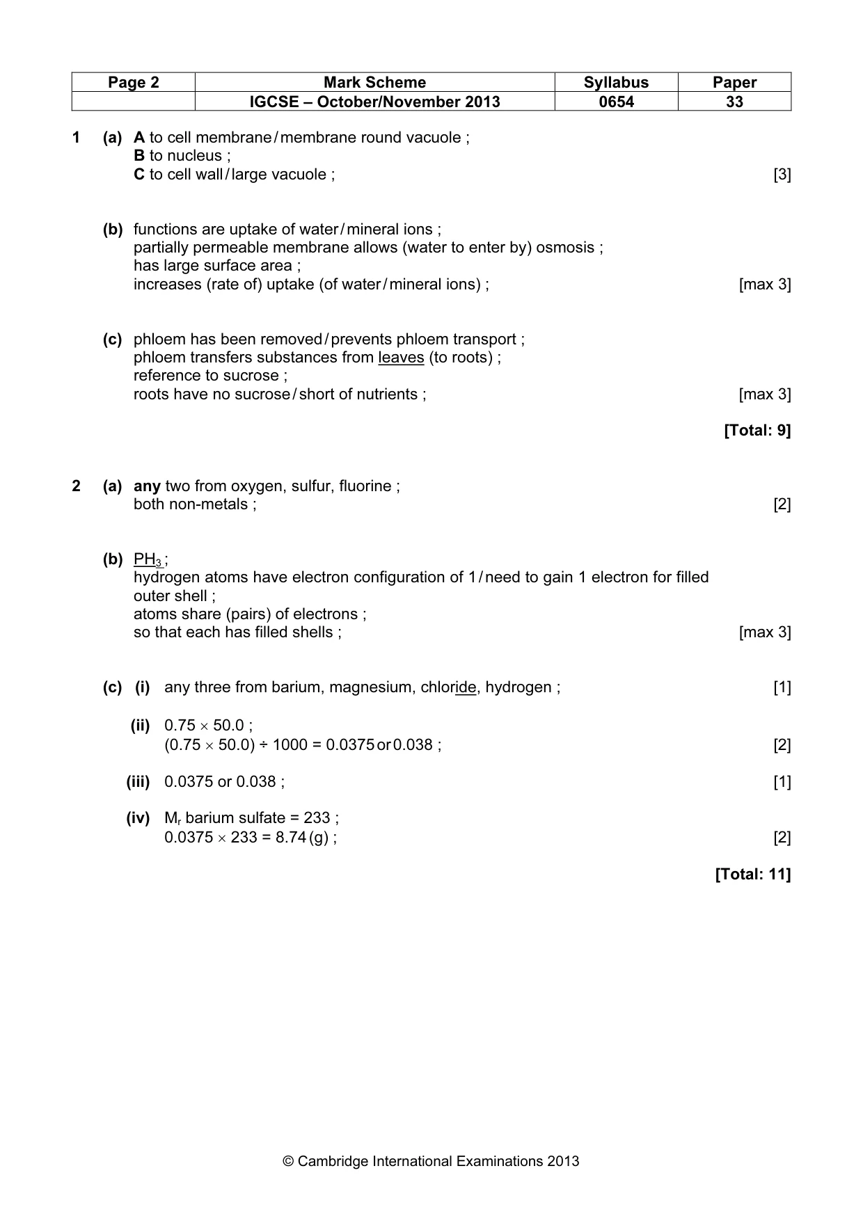 Mark scheme, page 2 of 8