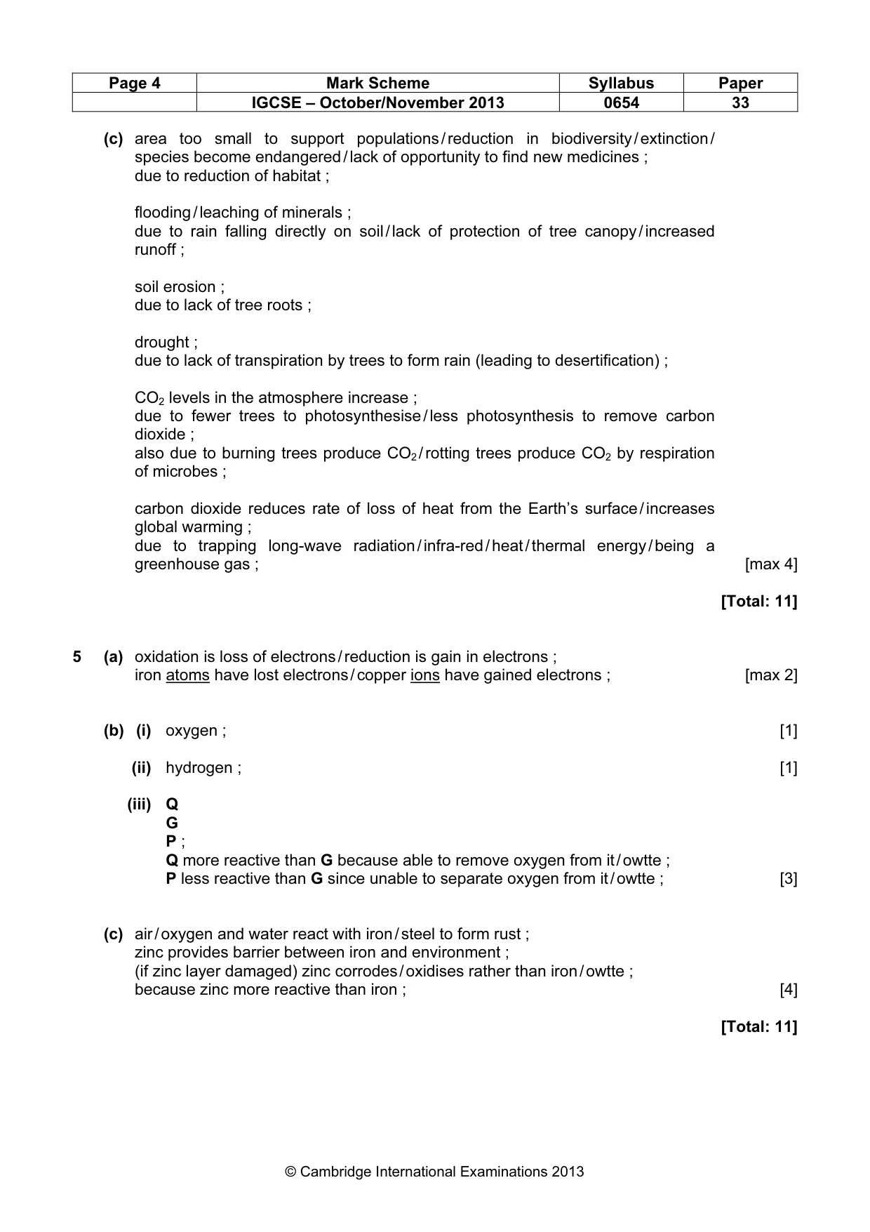 Mark scheme, page 4 of 8