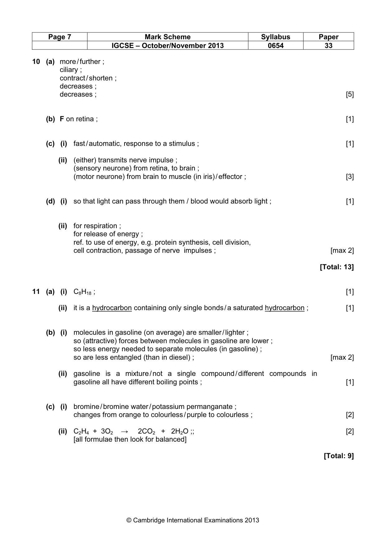 Mark scheme, page 7 of 8