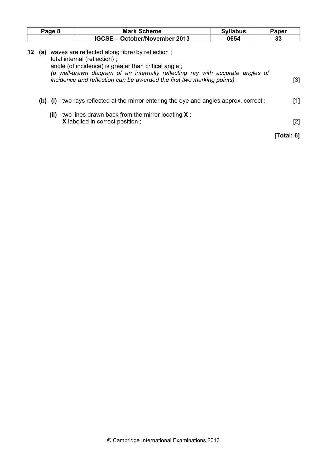 Mark scheme, page 8 of 8