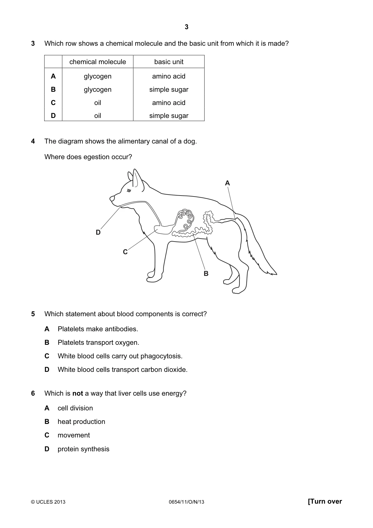 Cambridge IGCSE Sciences - Co-ordinated (Double) 0654 2013 Oct/Nov Paper 1 · Variant 1 question paper, page 3 of 20