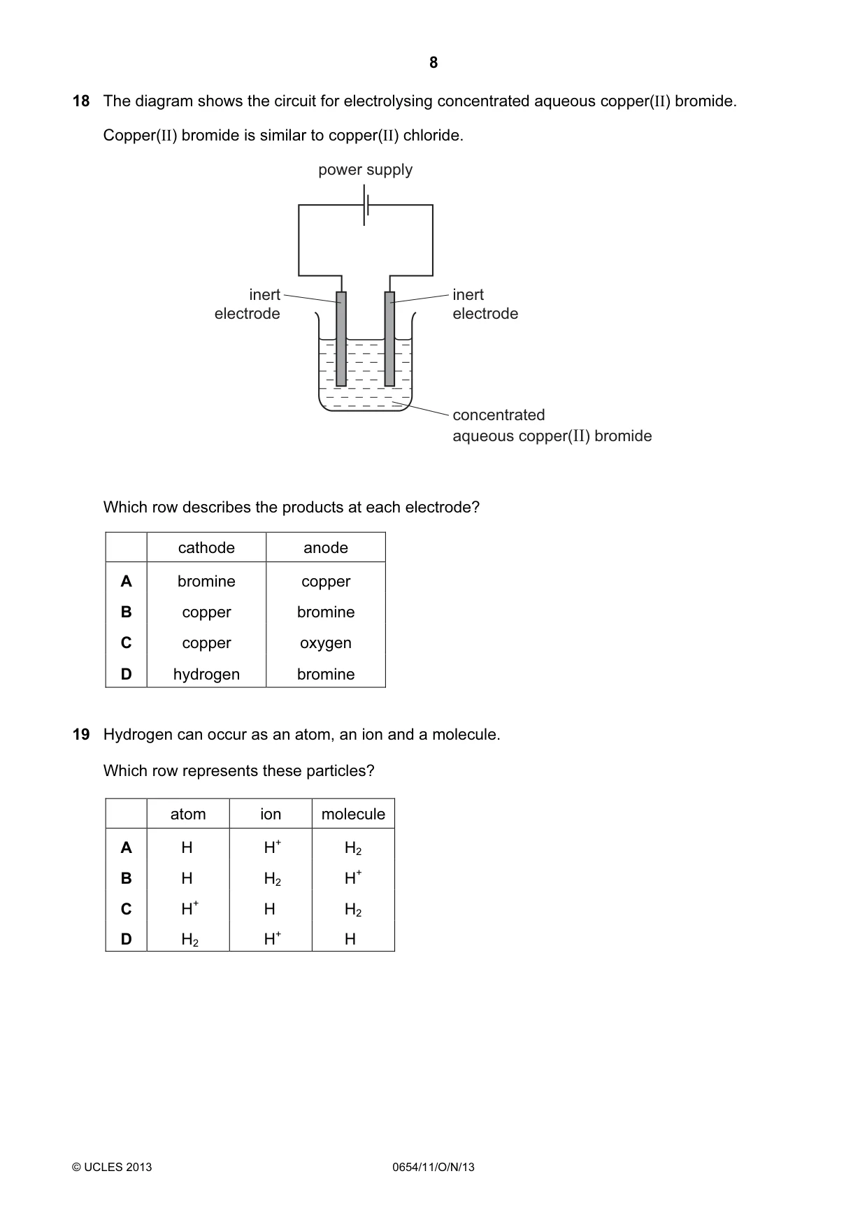 Cambridge IGCSE Sciences - Co-ordinated (Double) 0654 2013 Oct/Nov Paper 1 · Variant 1 question paper, page 8 of 20